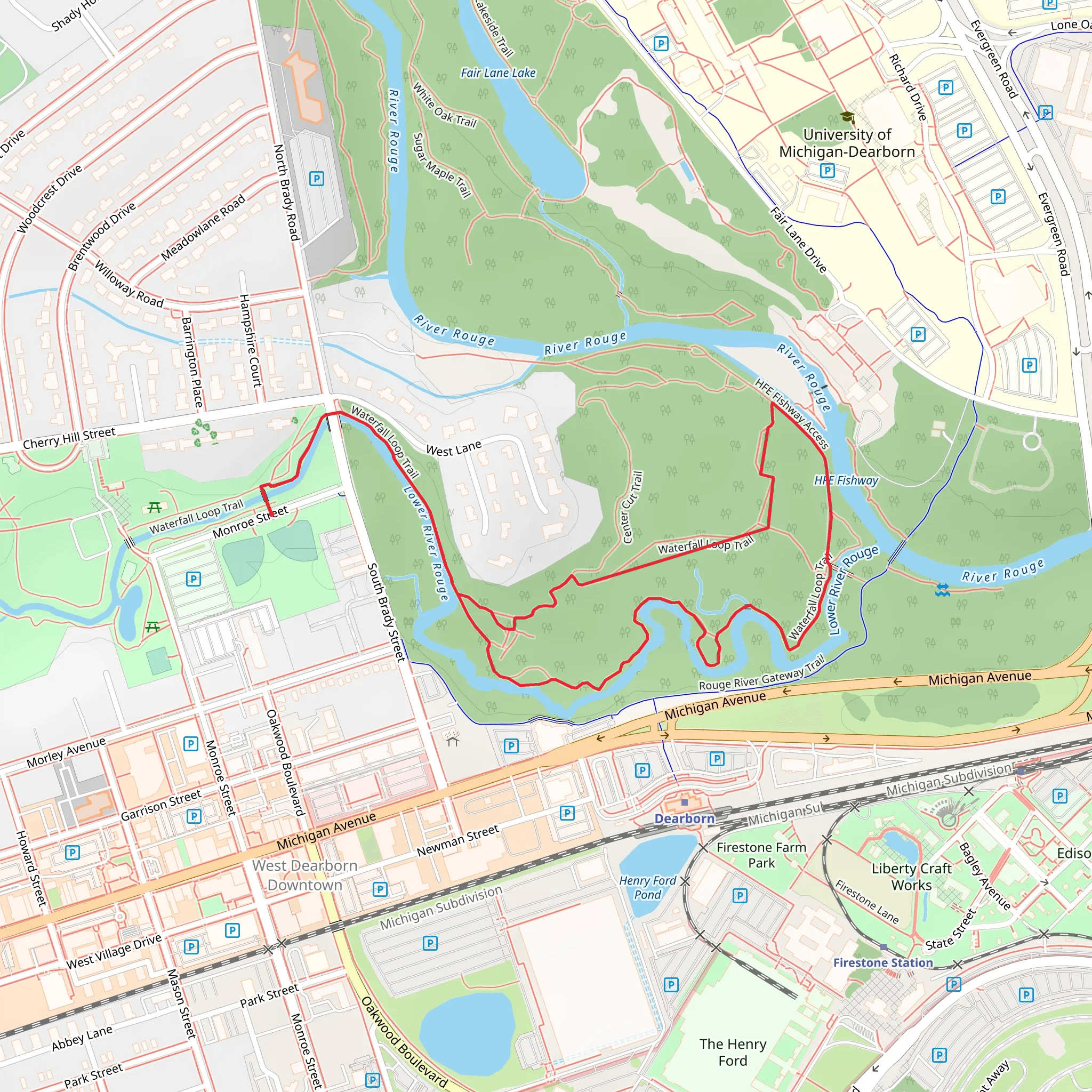 Waterfall Loop Trail mobile static map