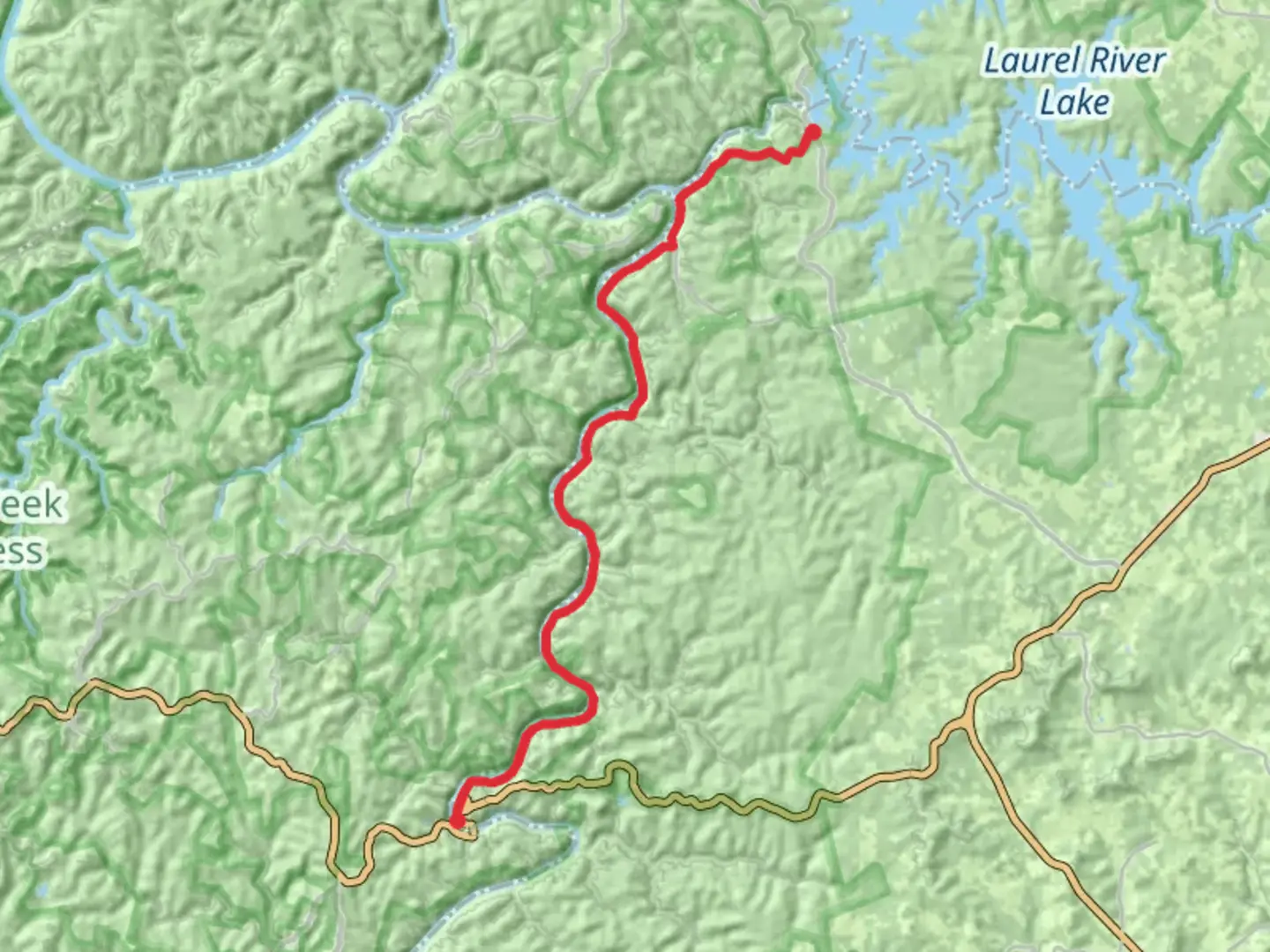An image depicting the trail Sheltowee Trace Trail - Cumberland Falls State Park and its surrounding area.