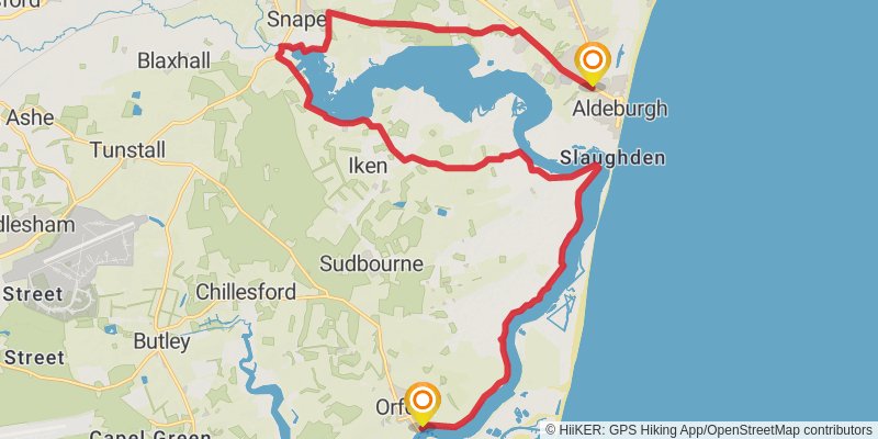 Suffolk Coast Walk stage 4 Map