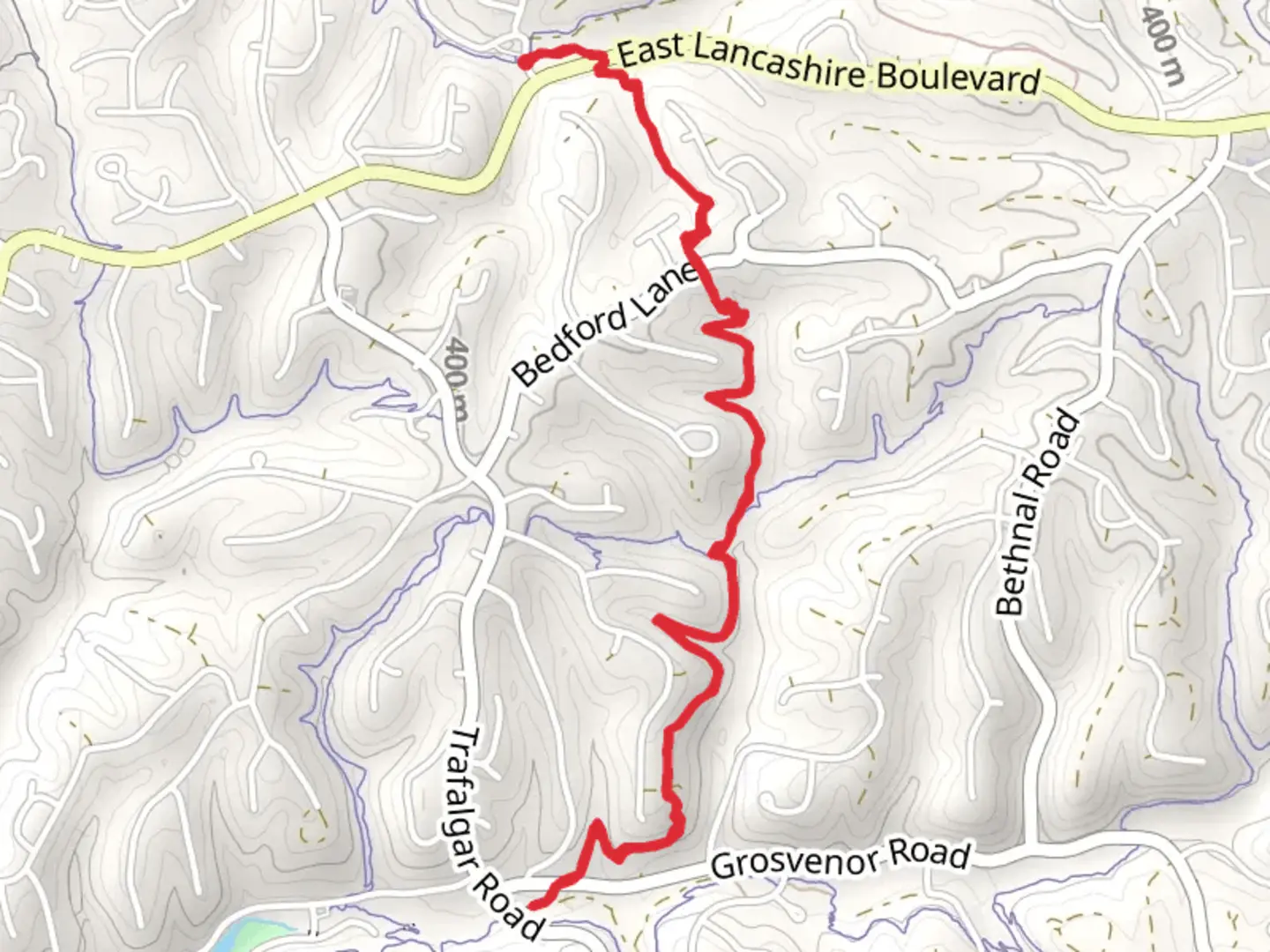 An image depicting the trail SBAT from Gainford Drive and its surrounding area.