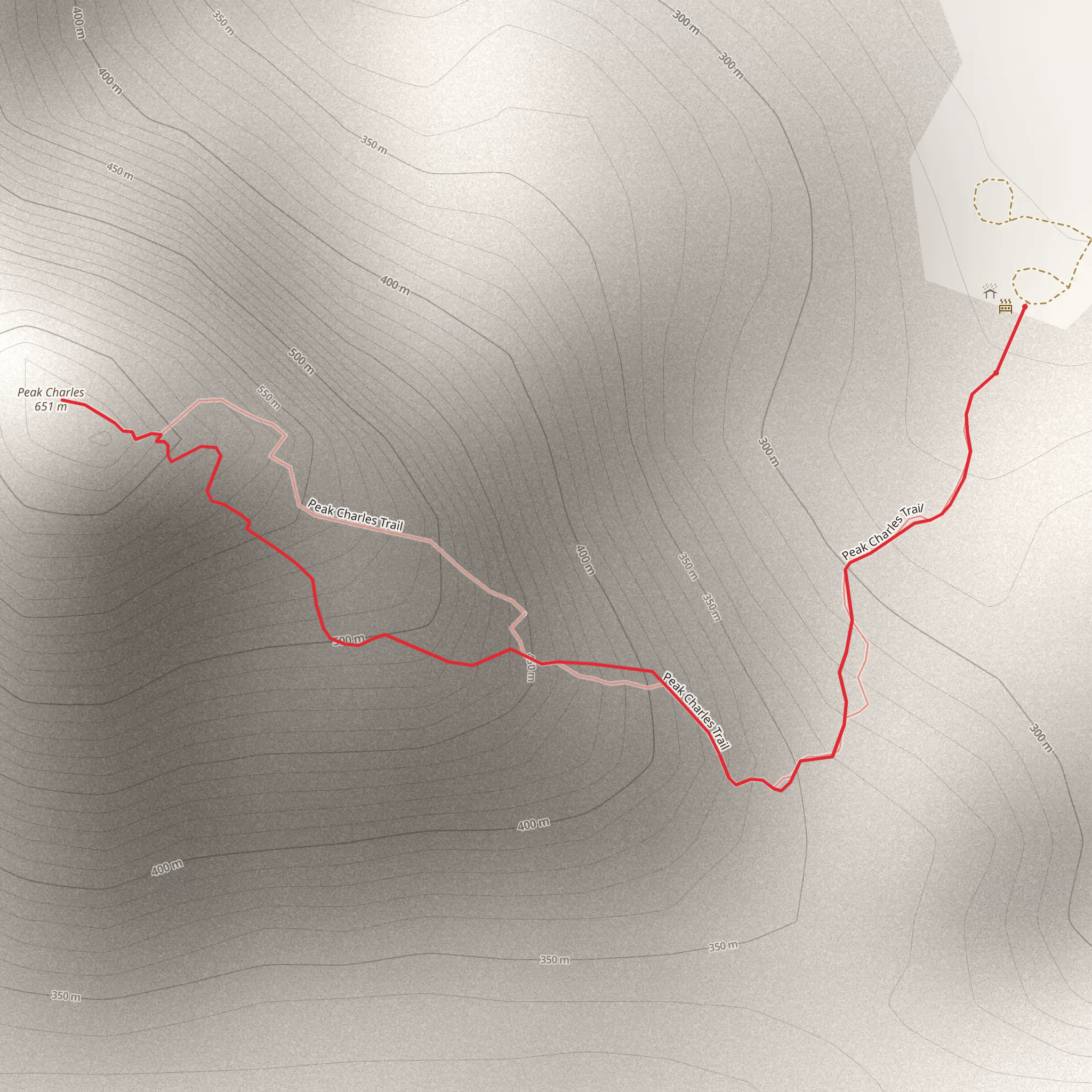 Peak Charles Trail mobile static map