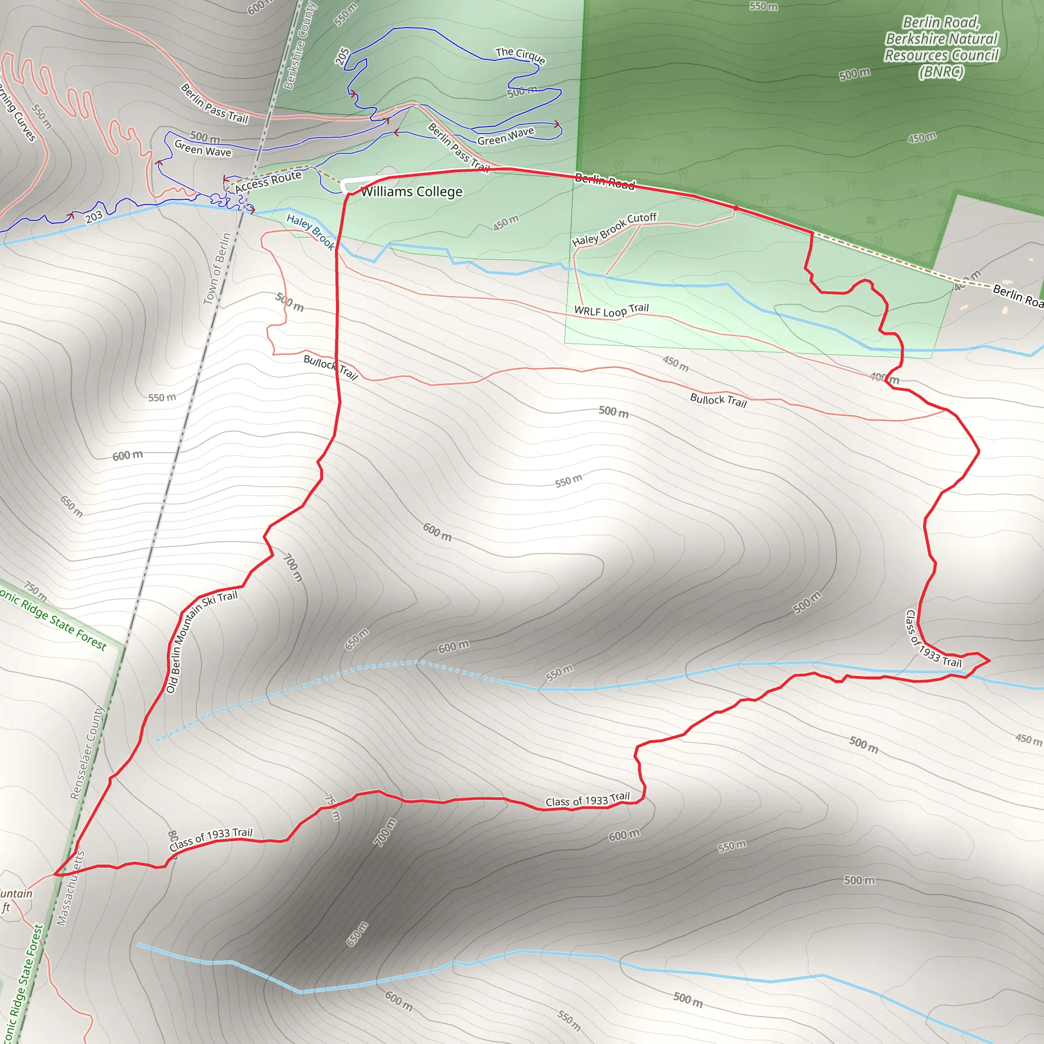 Old Berlin Mountain Loop Trail mobile static map
