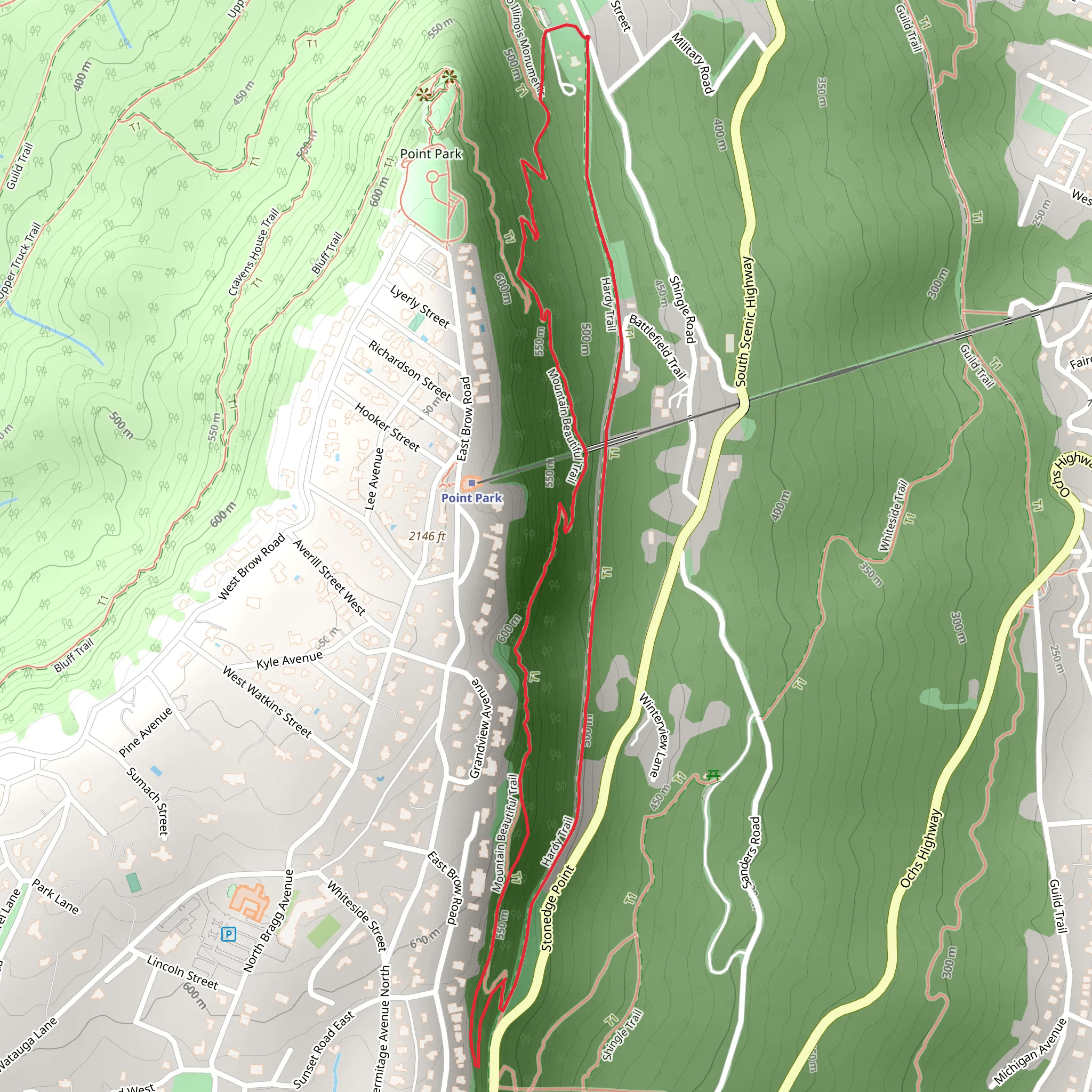 Hardy and Mountain Beautiful Loop Trail mobile static map
