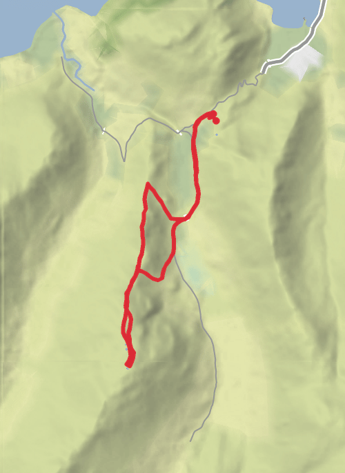 Hike on Beda Fell out and back mobile static map