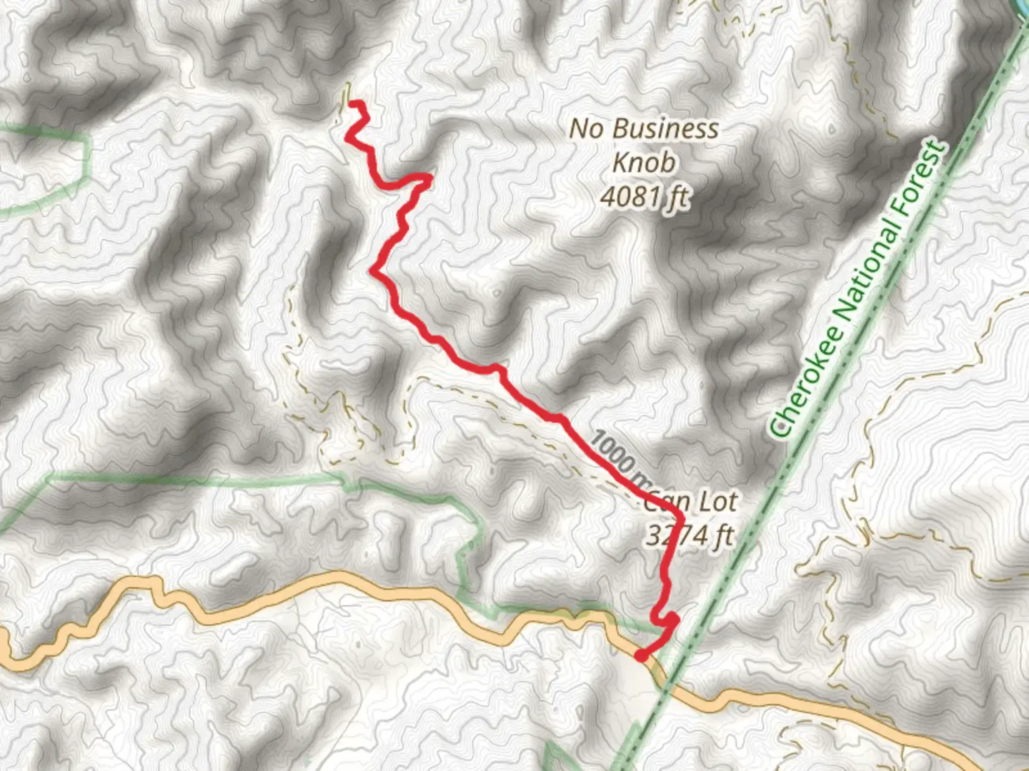 An image depicting the trail Granny Lewis Road and its surrounding area.