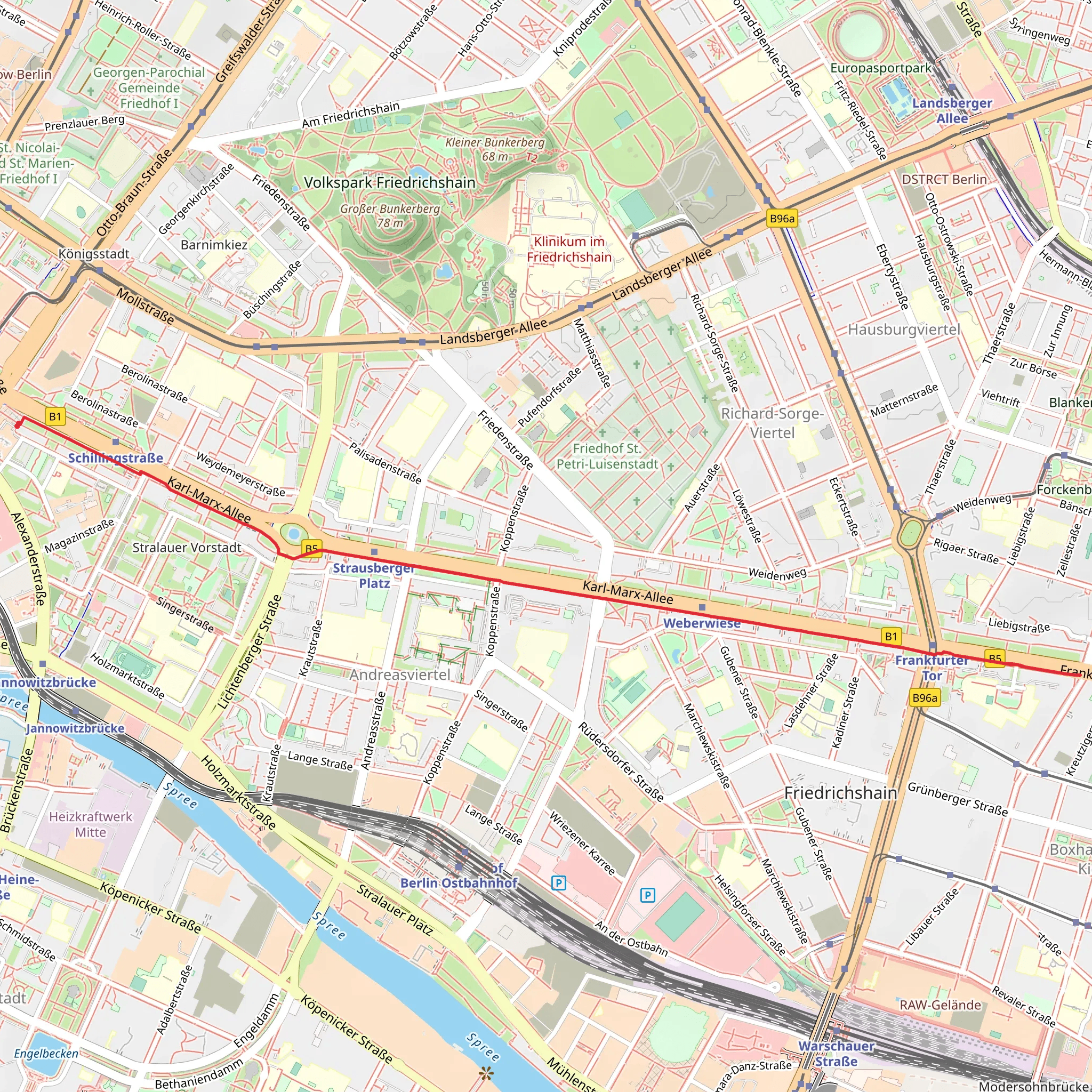 Alexanderplatz Out and Back mobile static map