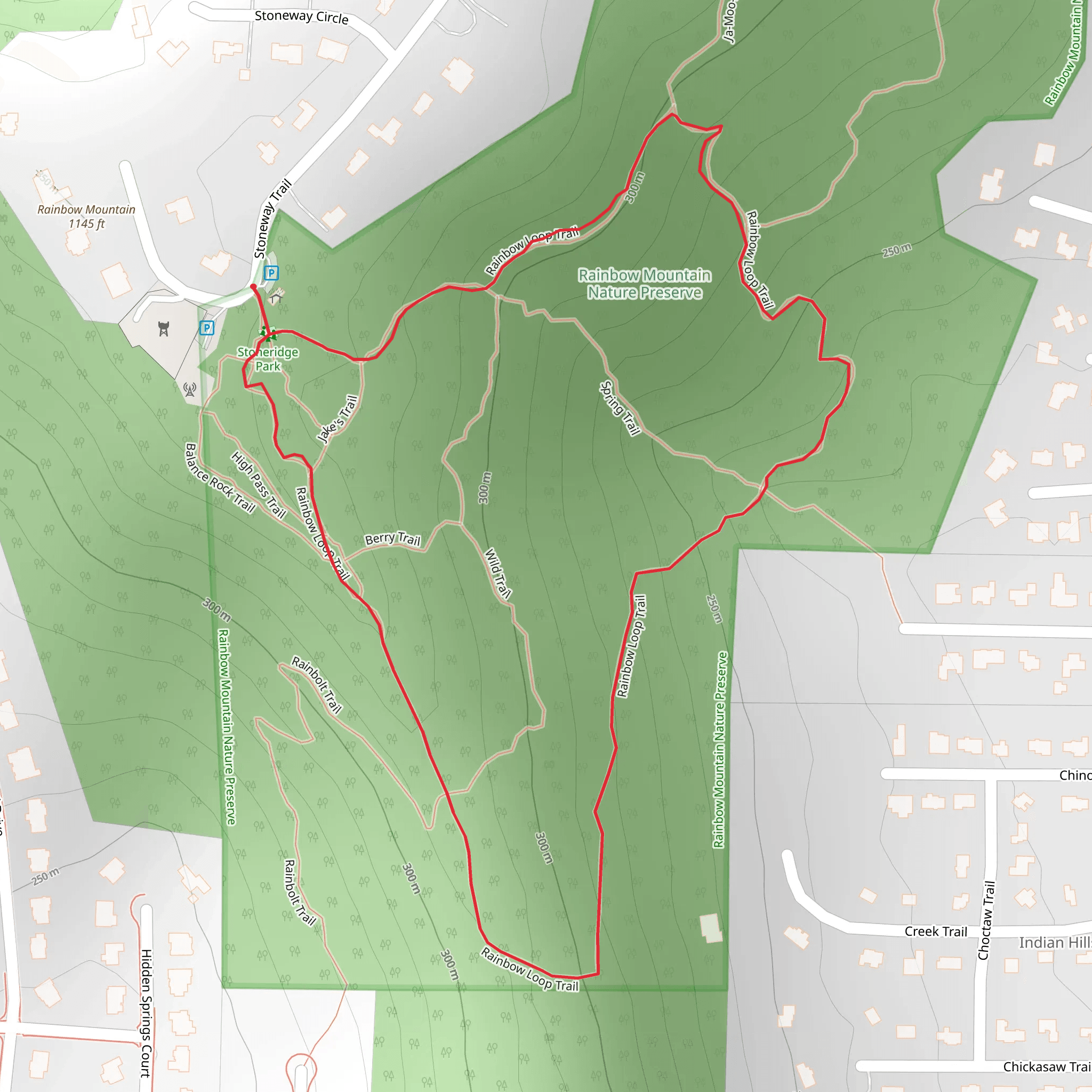 Rainbow Loop Trail mobile static map