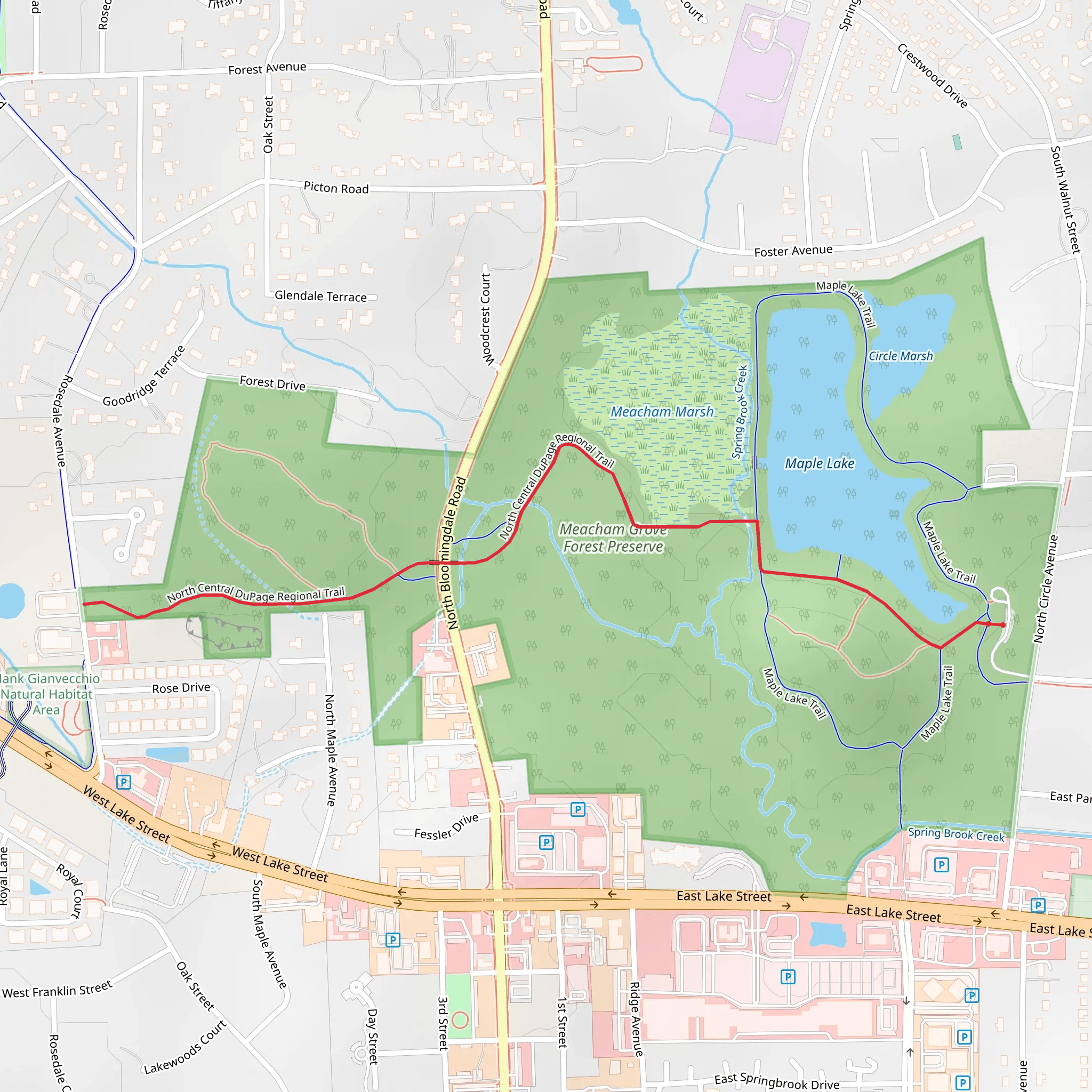 North Central DuPage Regional Trail mobile static map