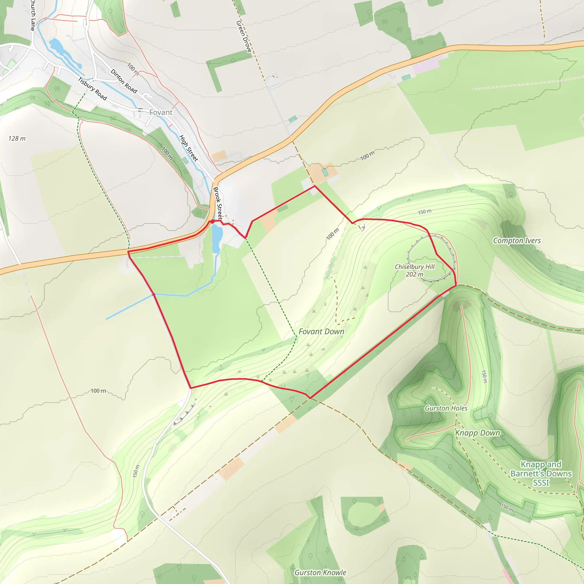 Chiselbury Hill Loop mobile static map