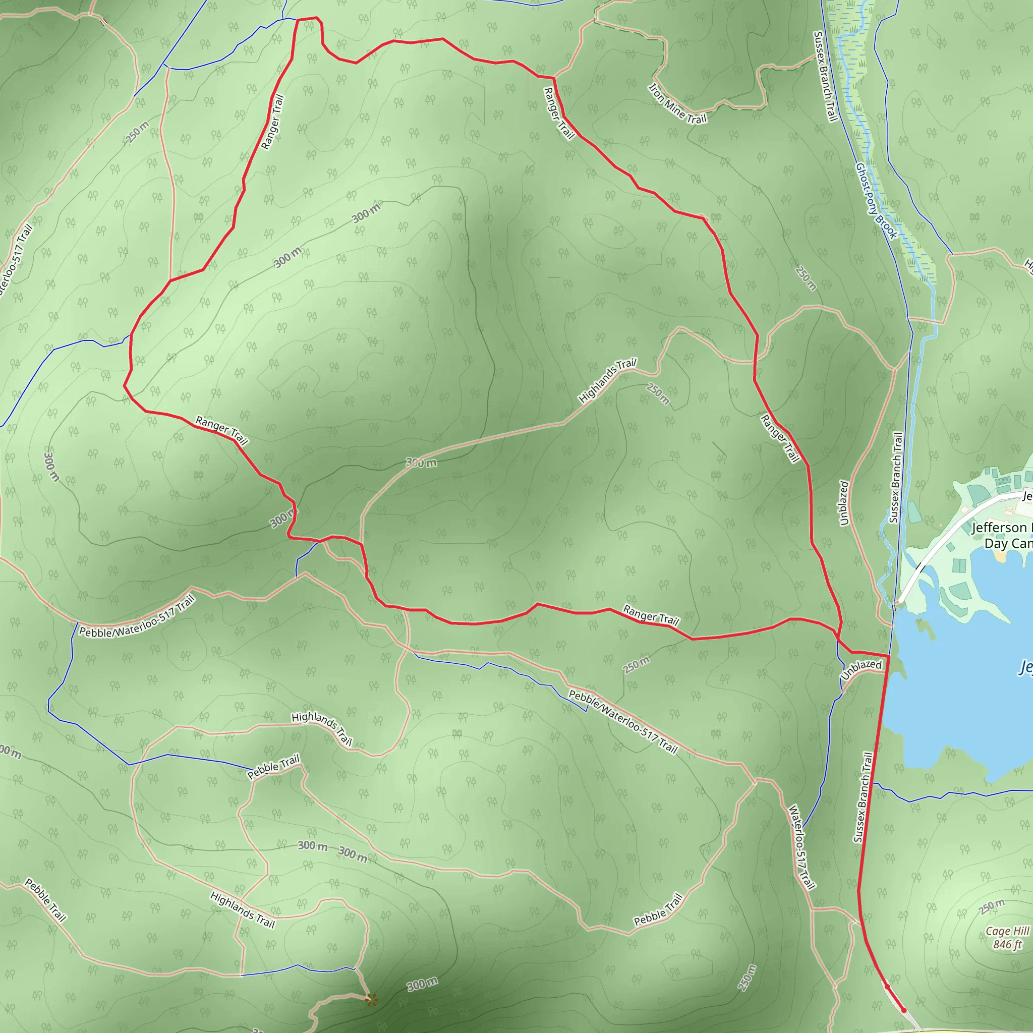 Ranger Loop via Sussex Branch Trail mobile static map