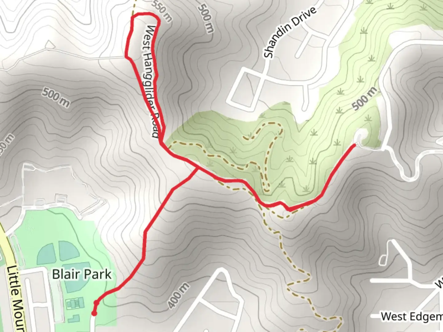 An image depicting the trail North and West Buena Vista Road Walk and its surrounding area.