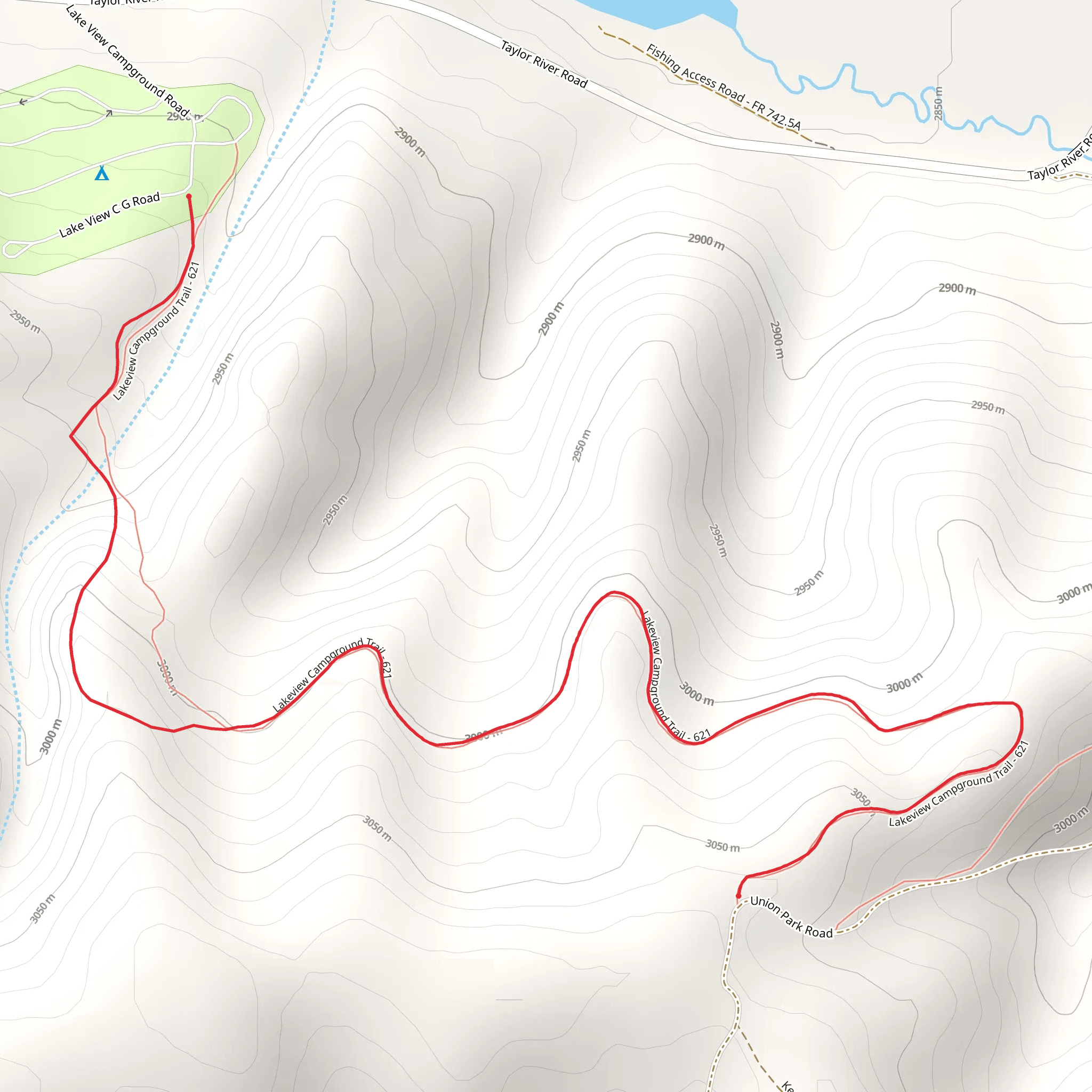 Lakeview Campground Trail mobile static map