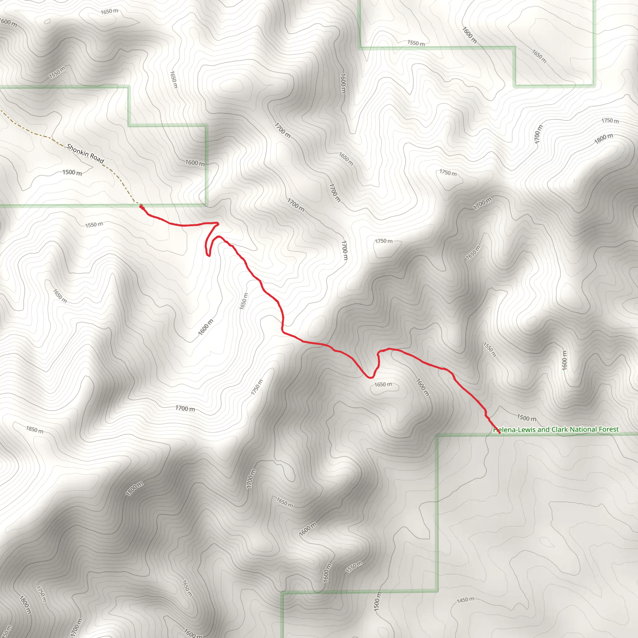 Shonkin Creek Trail mobile static map