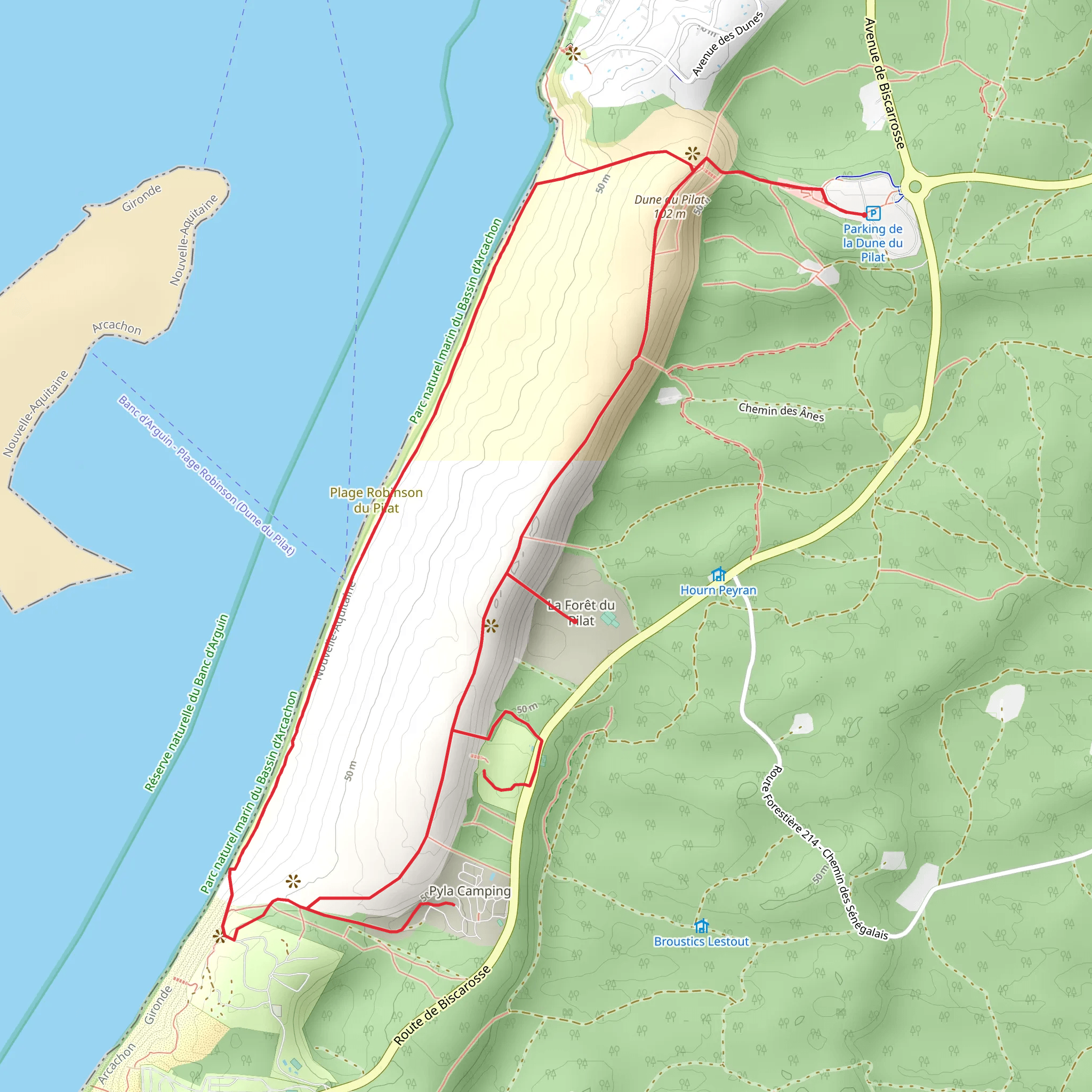Dune Du Pilat mobile static map