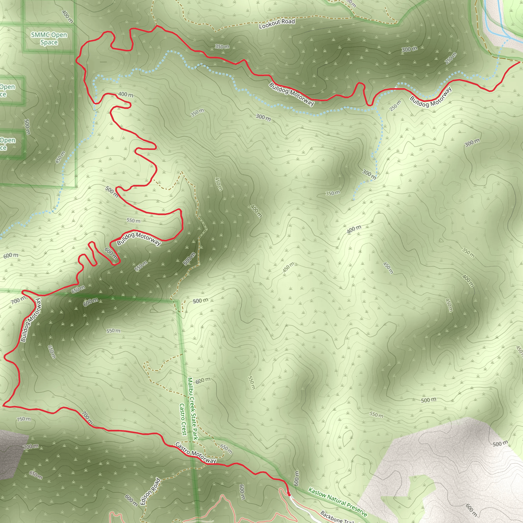 Bulldog Motorway Trail mobile static map