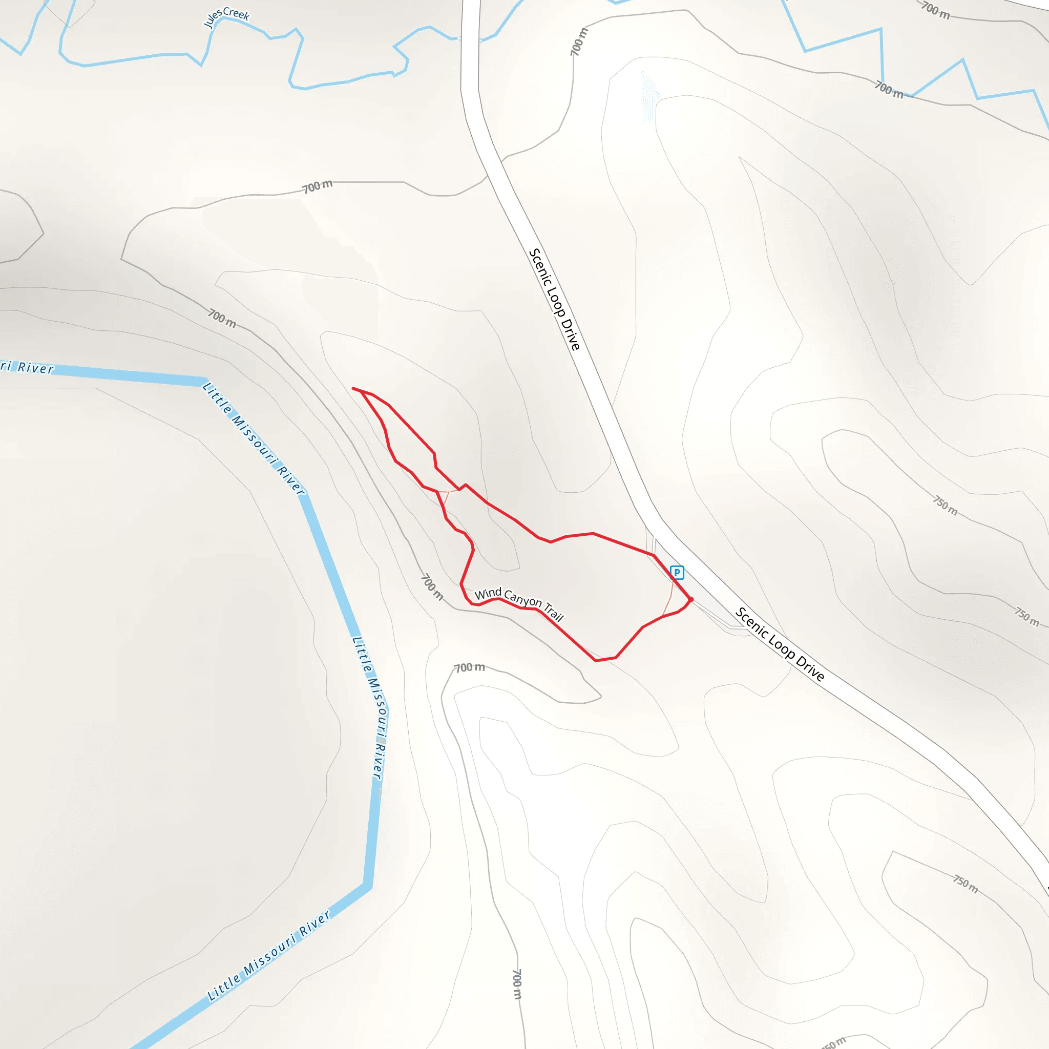 Wind Canyon Loop Trail mobile static map