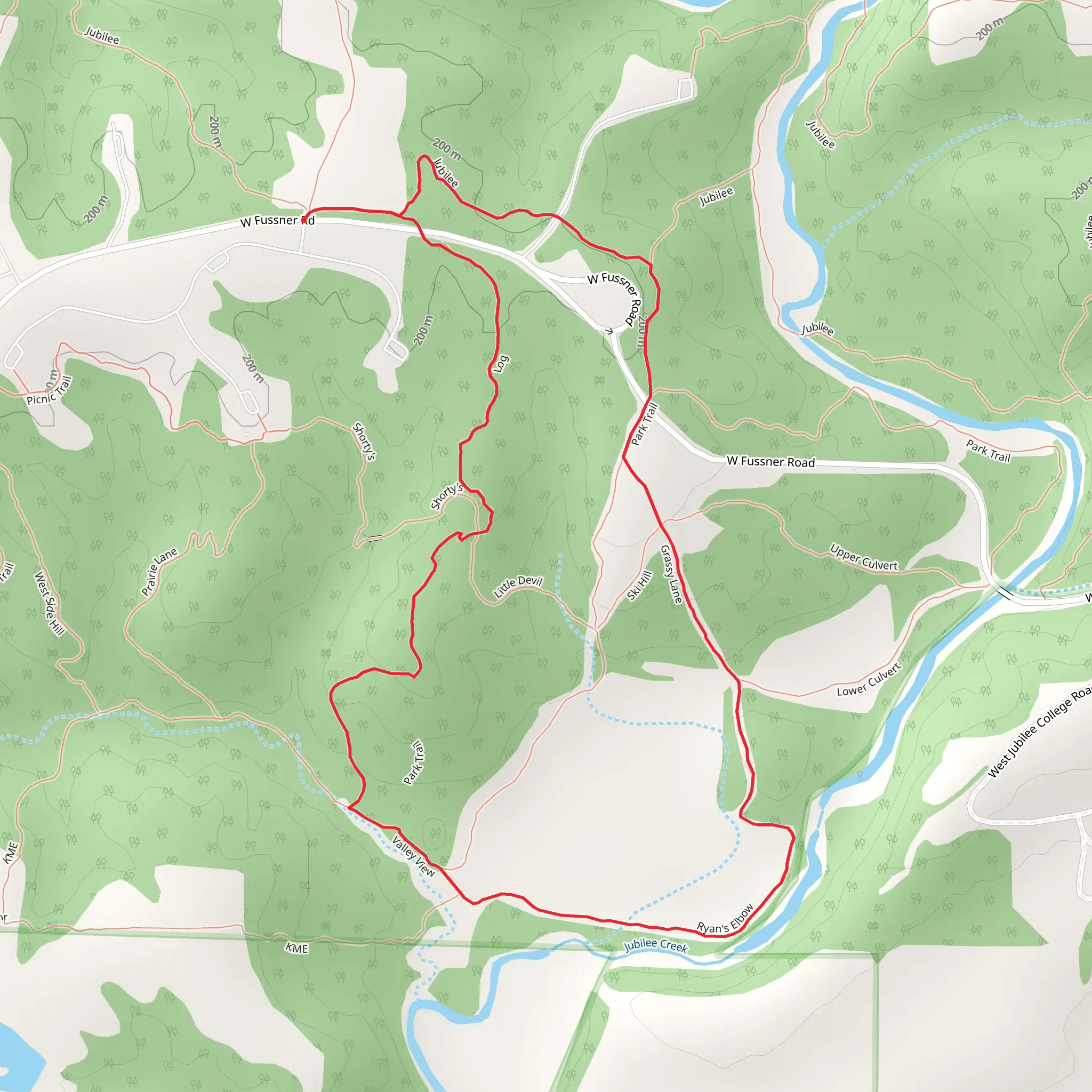 Bump-n-Grind, Ryan's Elbow and Jubilee Loop mobile static map