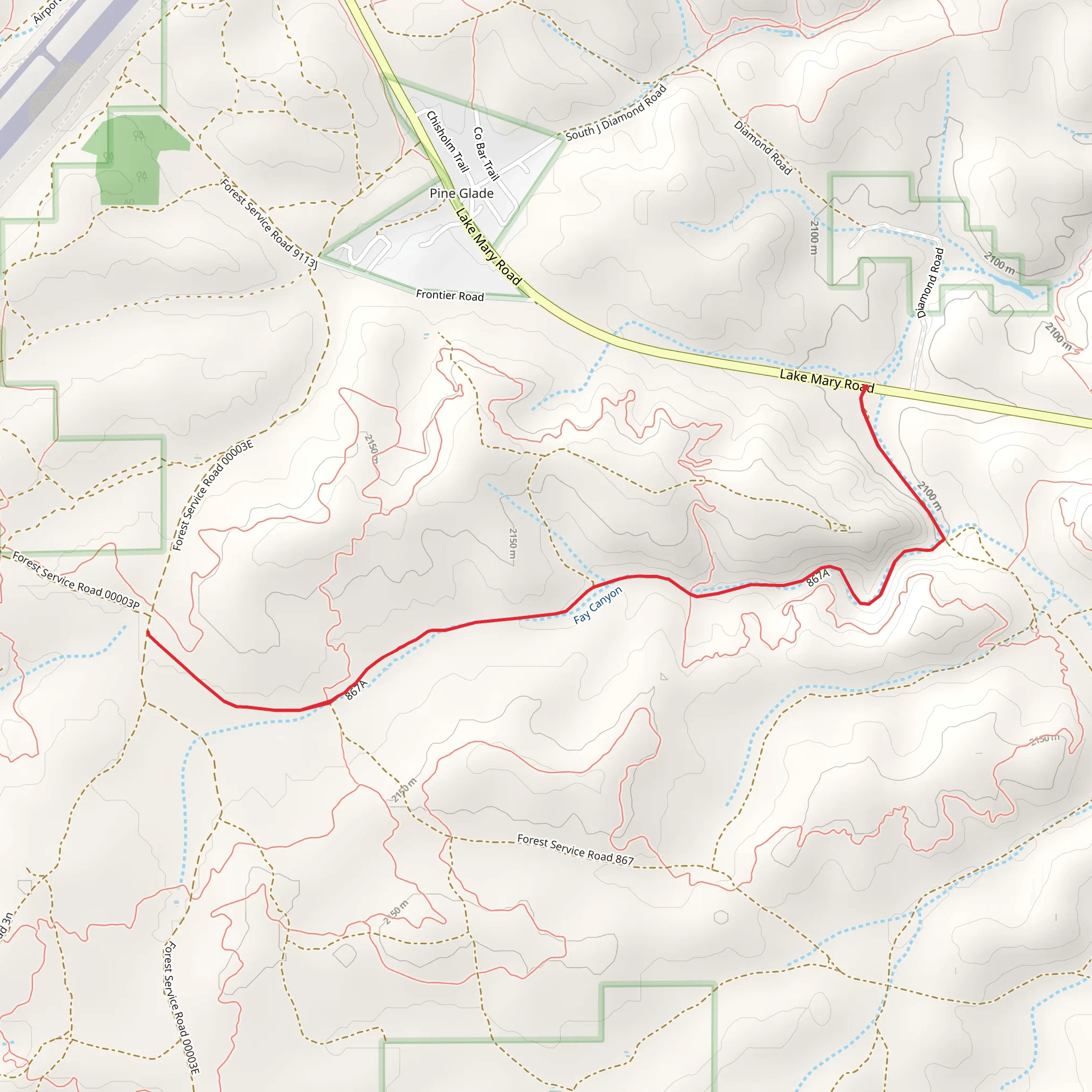Fay Canyon mobile static map