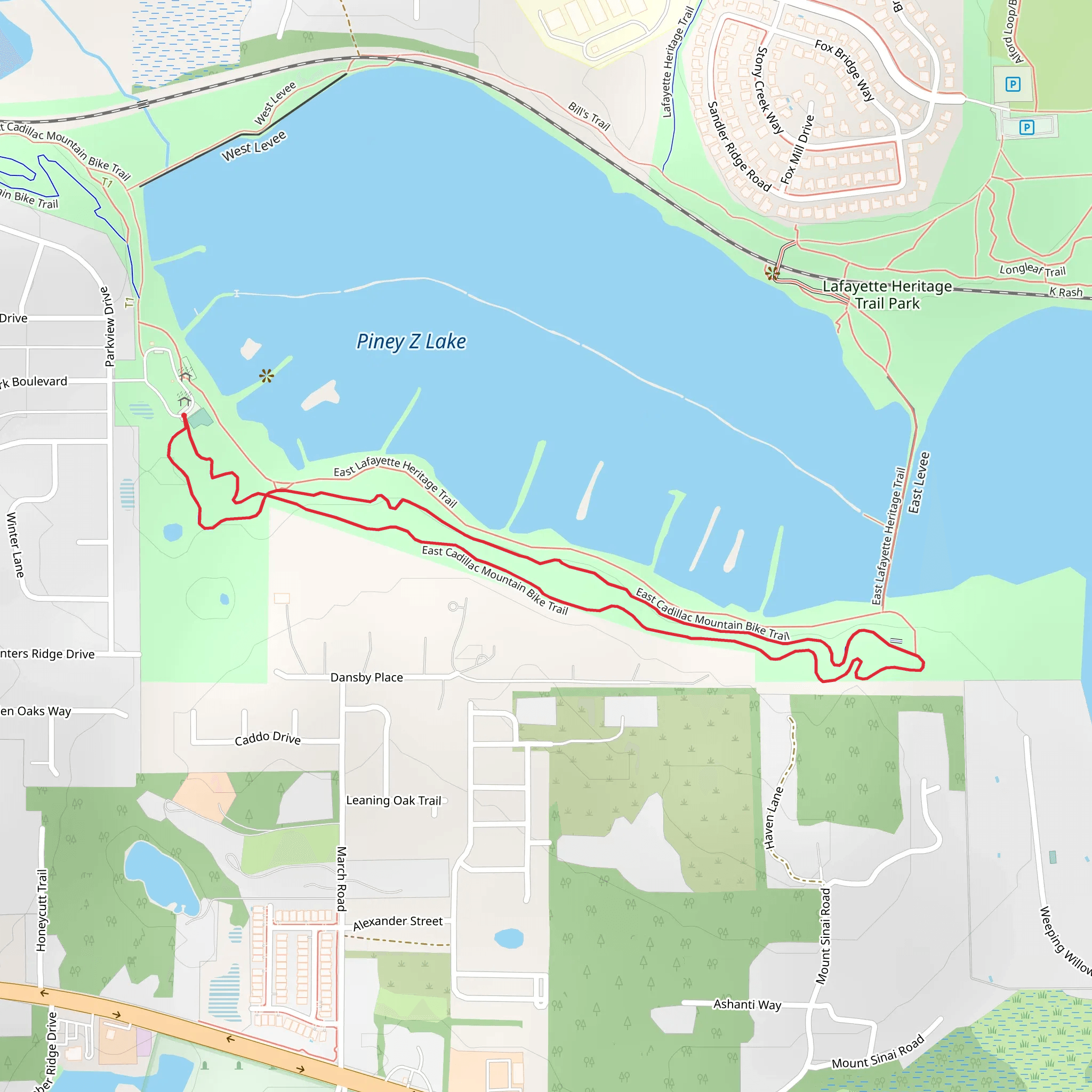 East Cadillac Loop Trail mobile static map