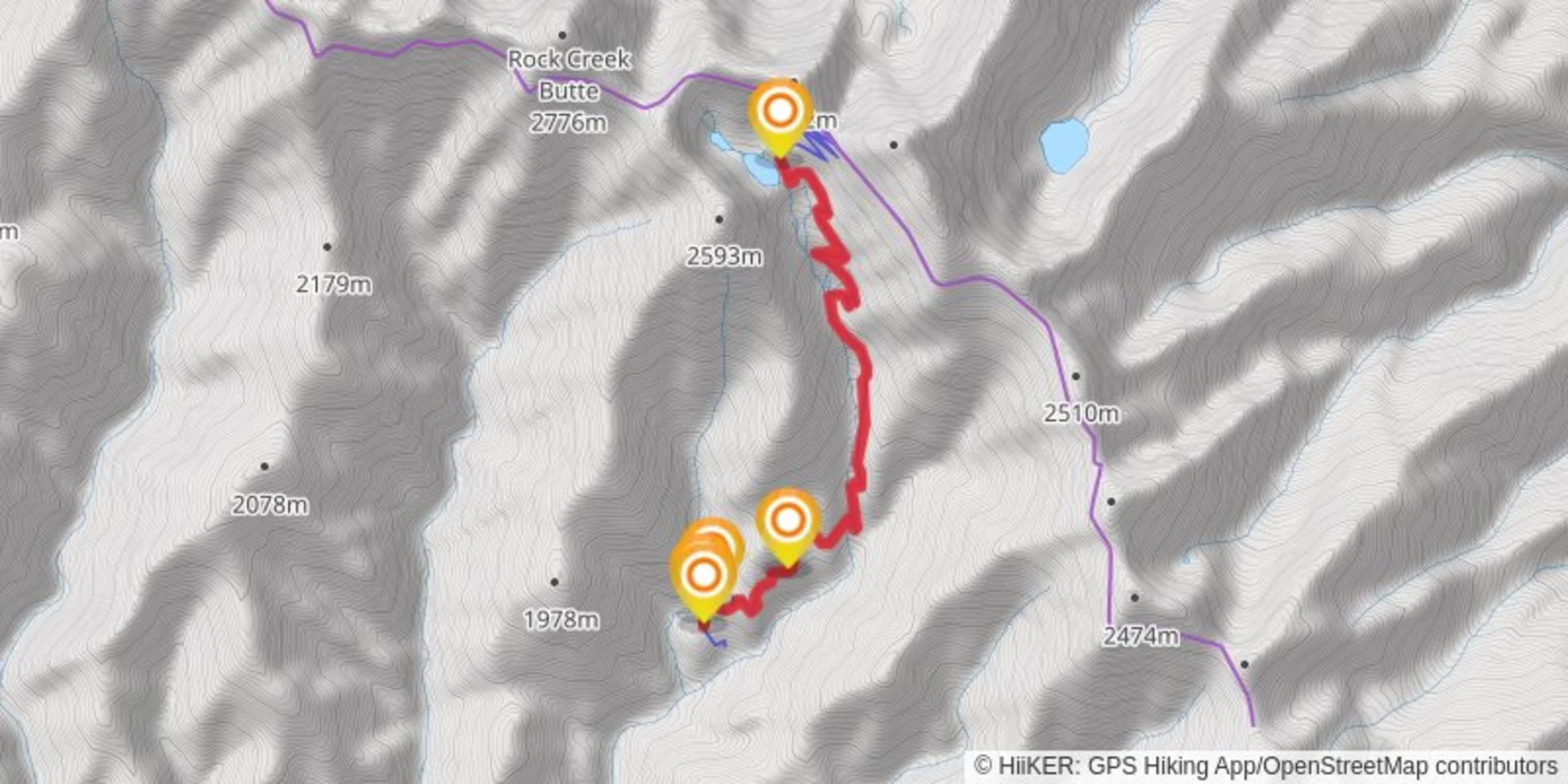 An image depicting the trail Twin Lakes #2 and its surrounding area.