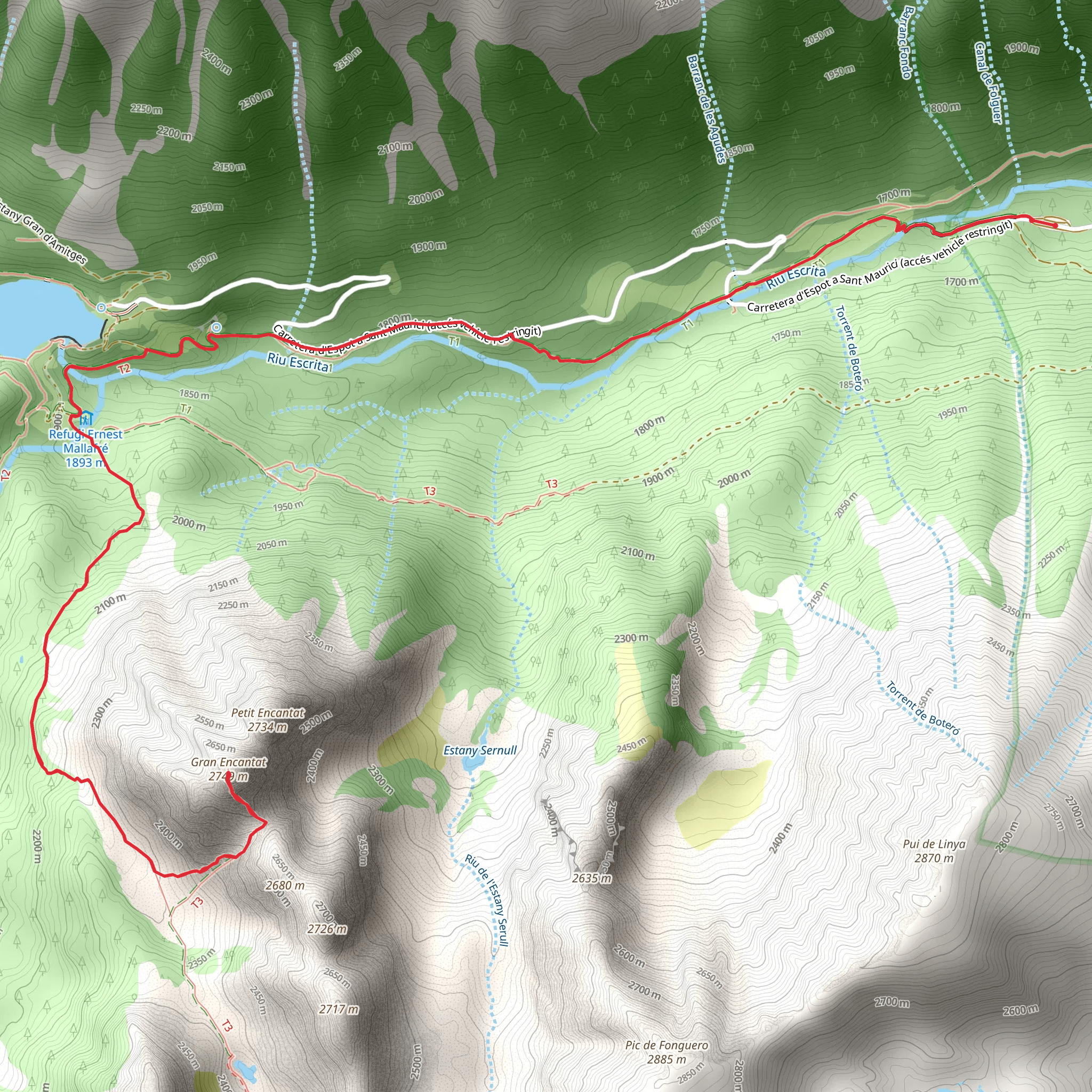 Gran Encantat Peak Trail mobile static map