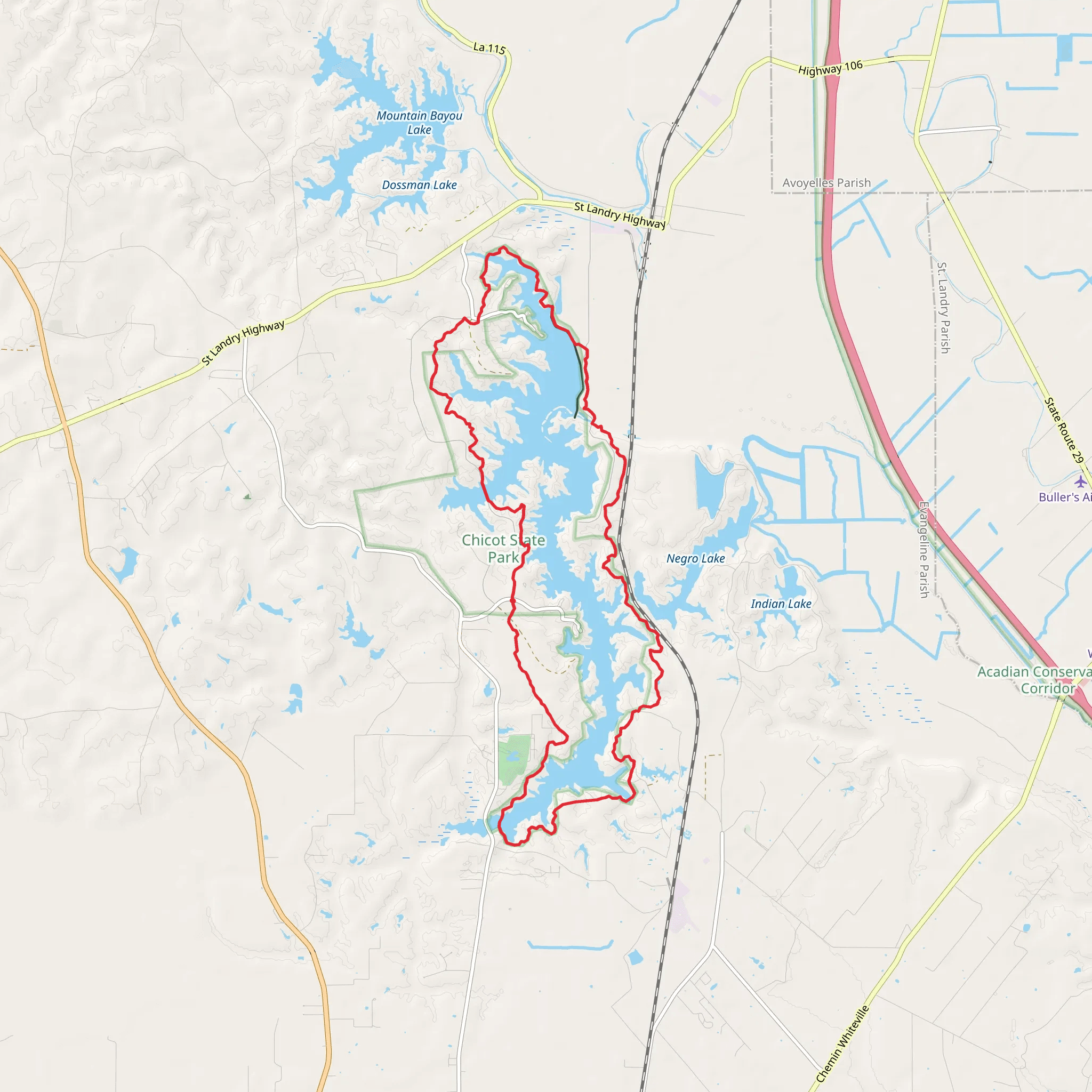 Chicot Lake Trail mobile static map