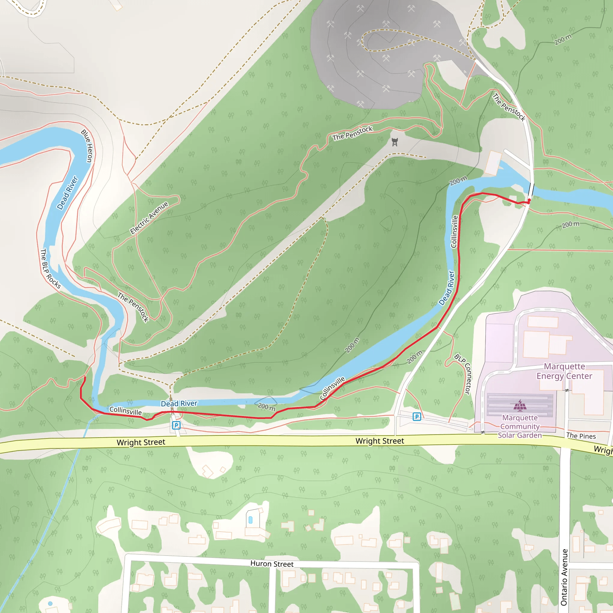 Collinsville along Dead River mobile static map