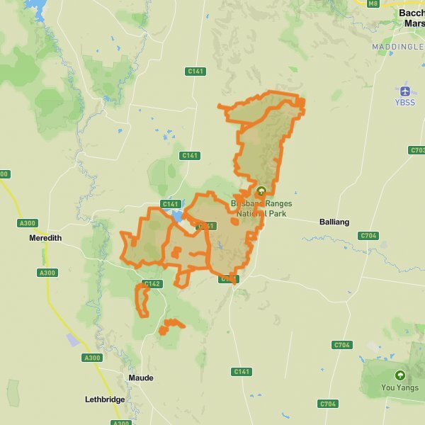 Brisbane Ranges National Park mobile static map