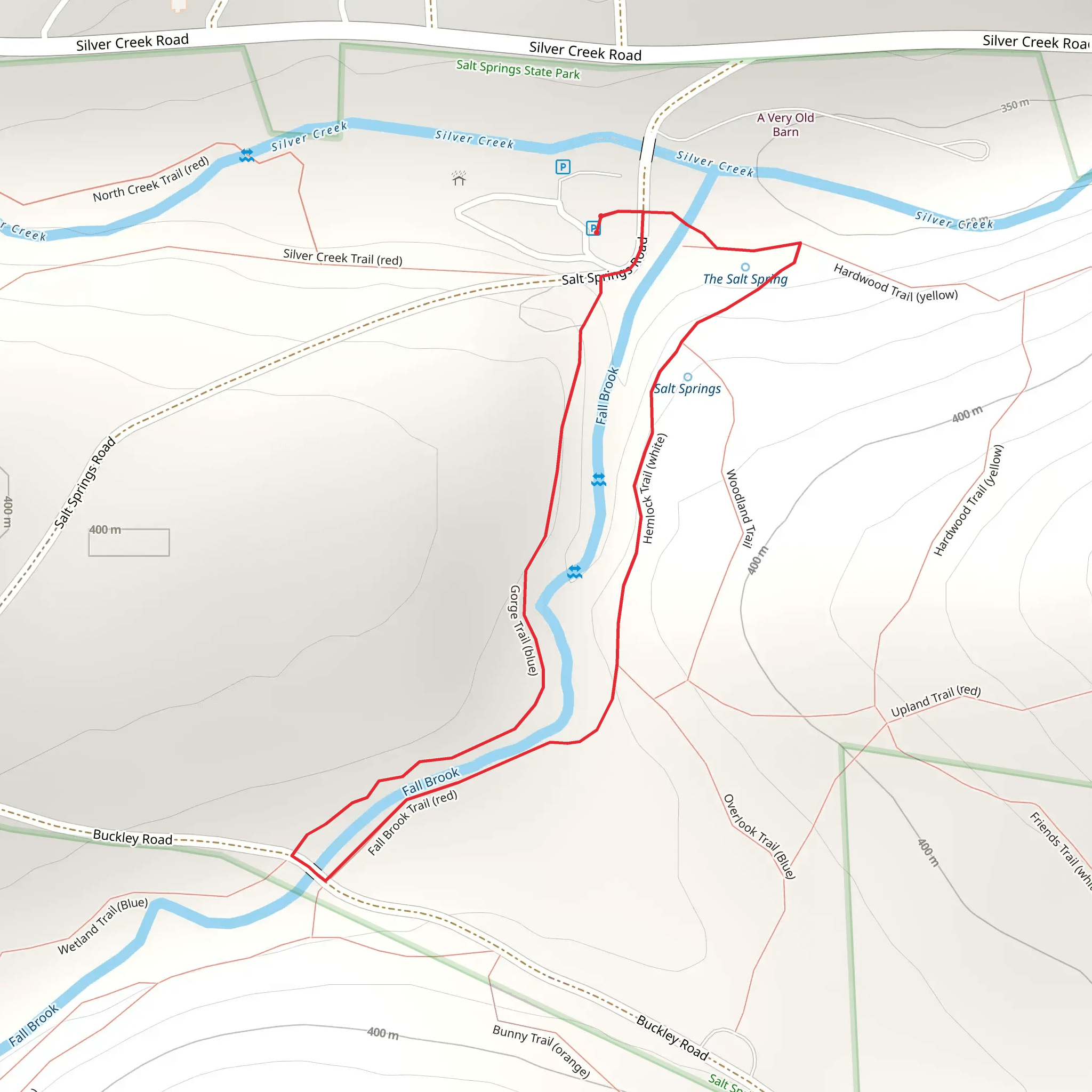 Fall Brook Trail via Hemlock Trail mobile static map