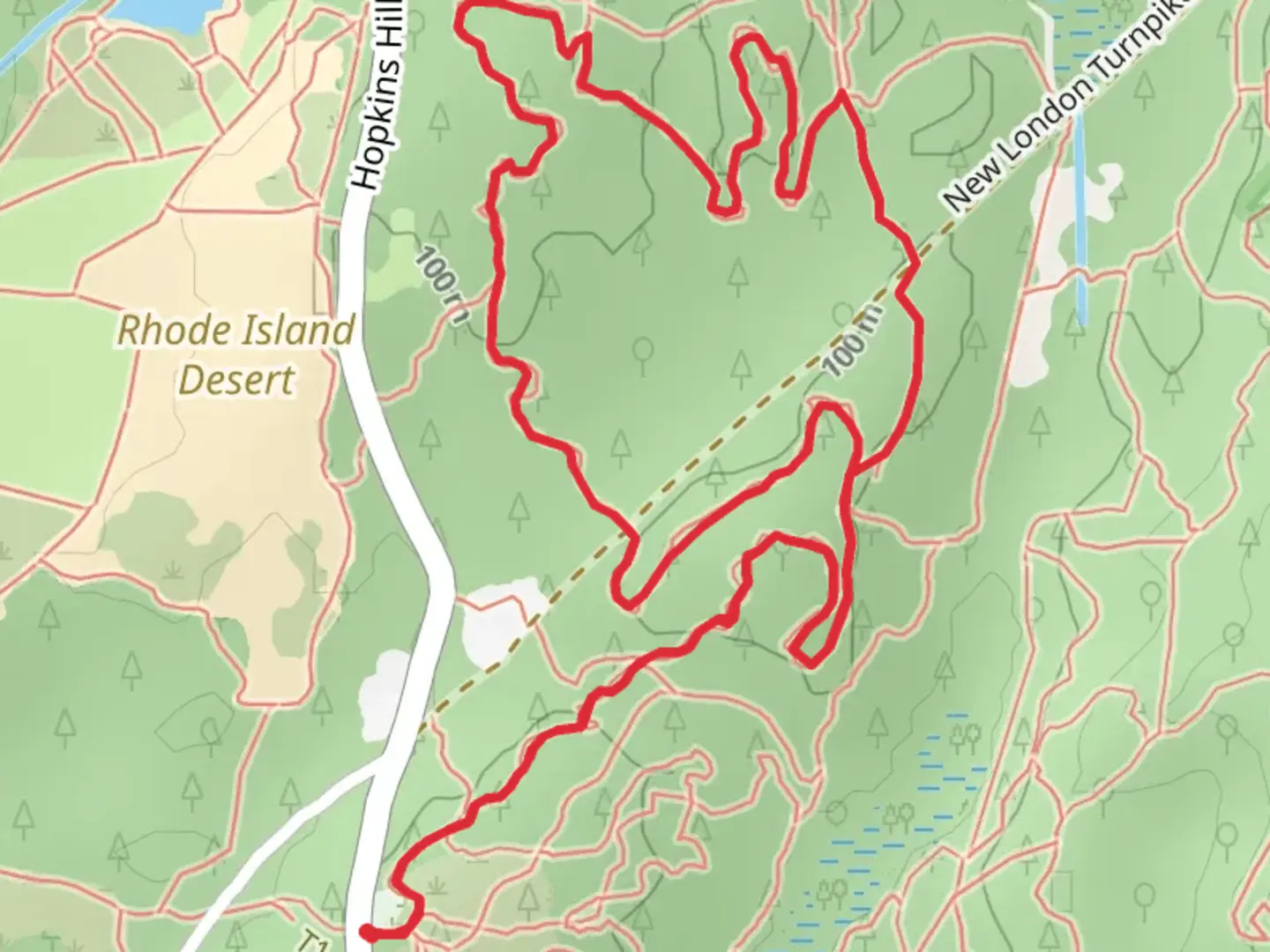 An image depicting the trail Halloween and Hoover Loop and its surrounding area.