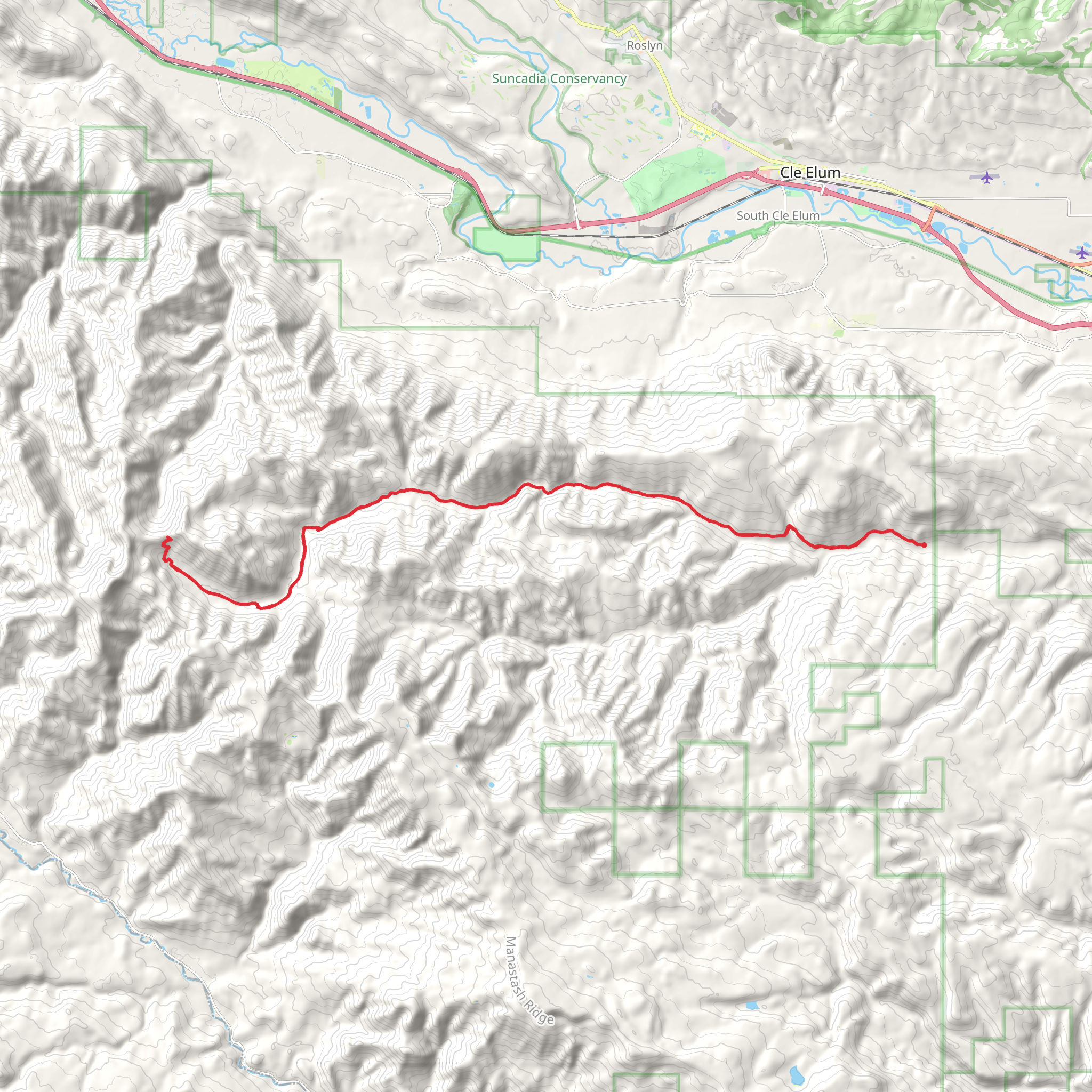 North Fork Taneum Trail mobile static map