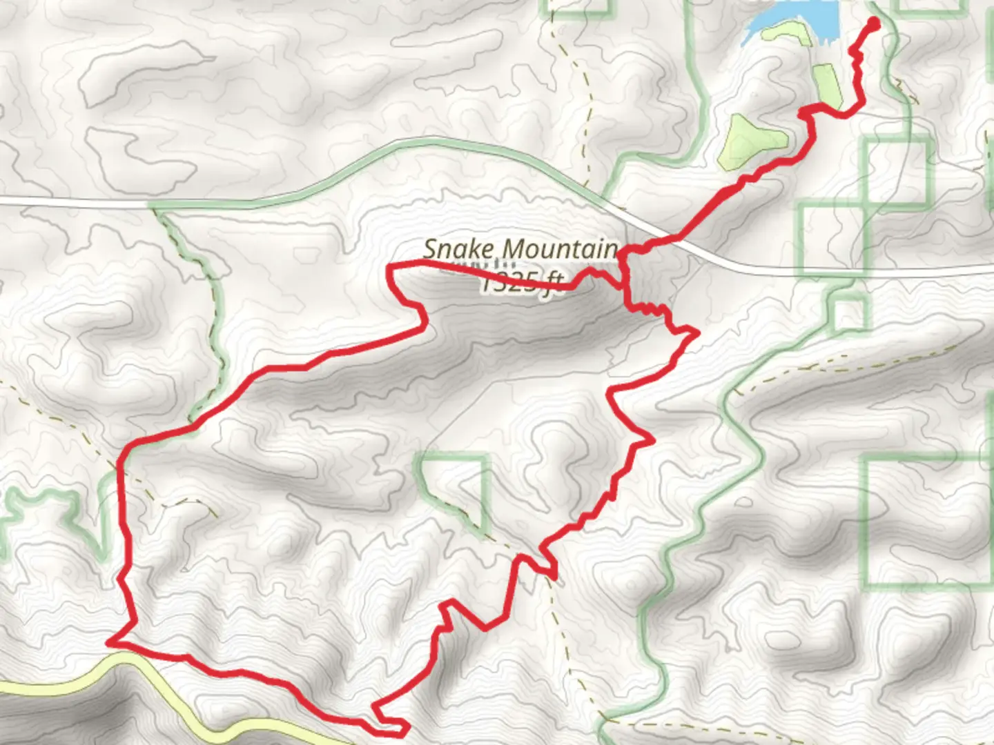 An image depicting the trail Snake Mountain and Horsethief Springs Loop Trail and its surrounding area.