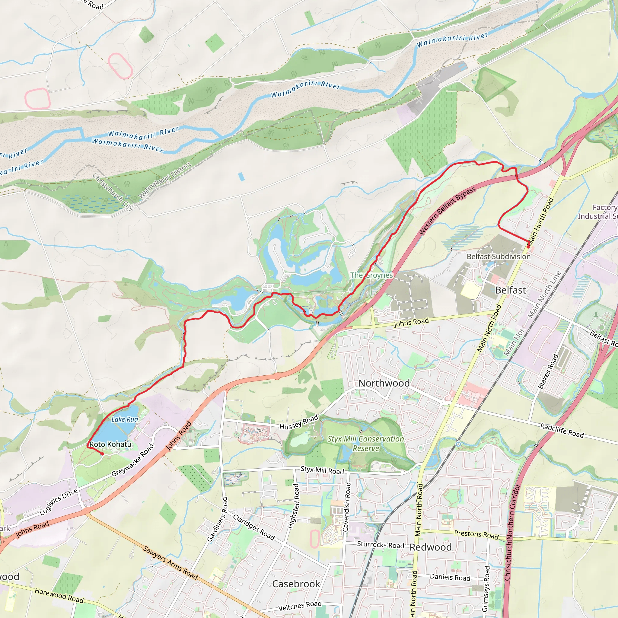 Otukaikino Track mobile static map