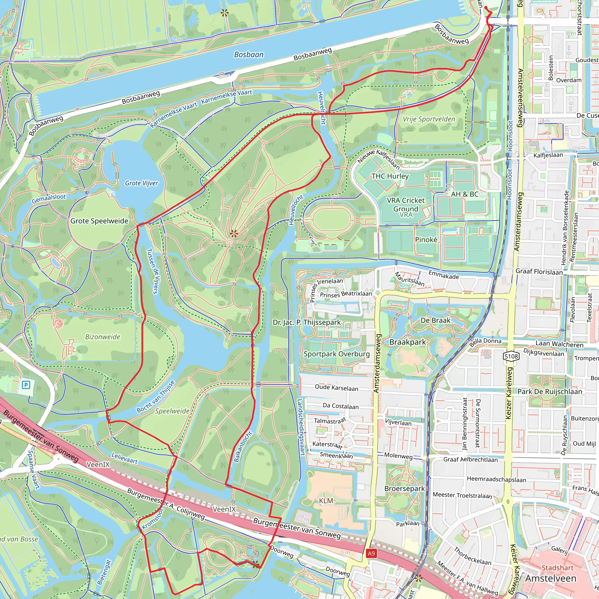 Grote Vijver, Amsterdamse Bos and De Grote Poel Loop mobile static map