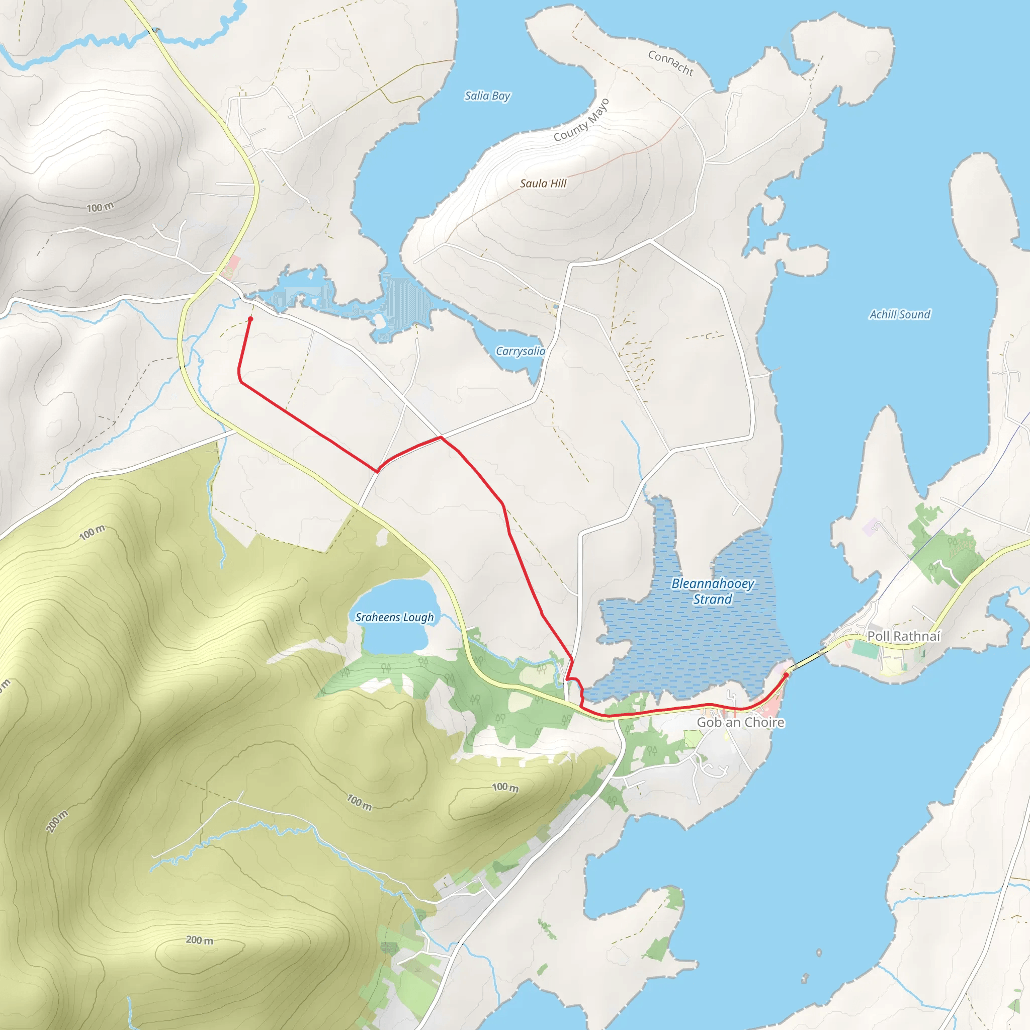 Great Western Greenway - Achill Sound to Cashel mobile static map