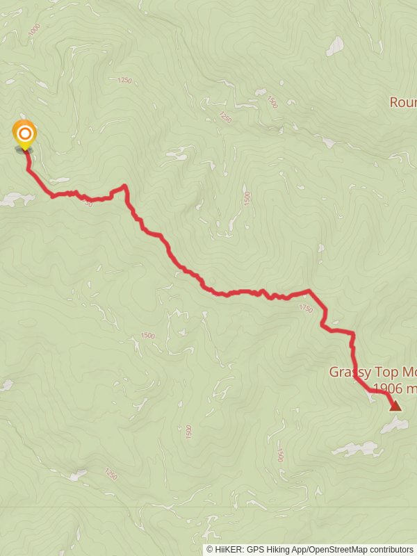 Hall Mountain - Grassy Top Trail mobile static map