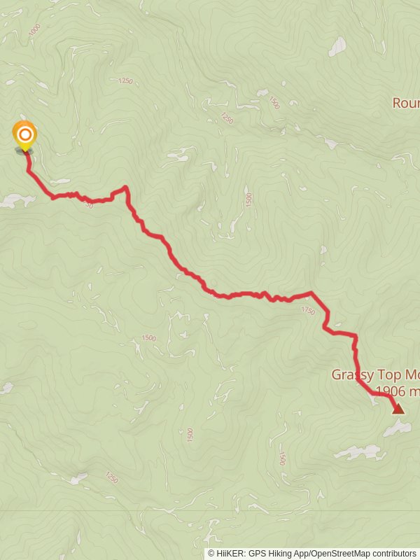 Hall Mountain - Grassy Top Trail mobile static map