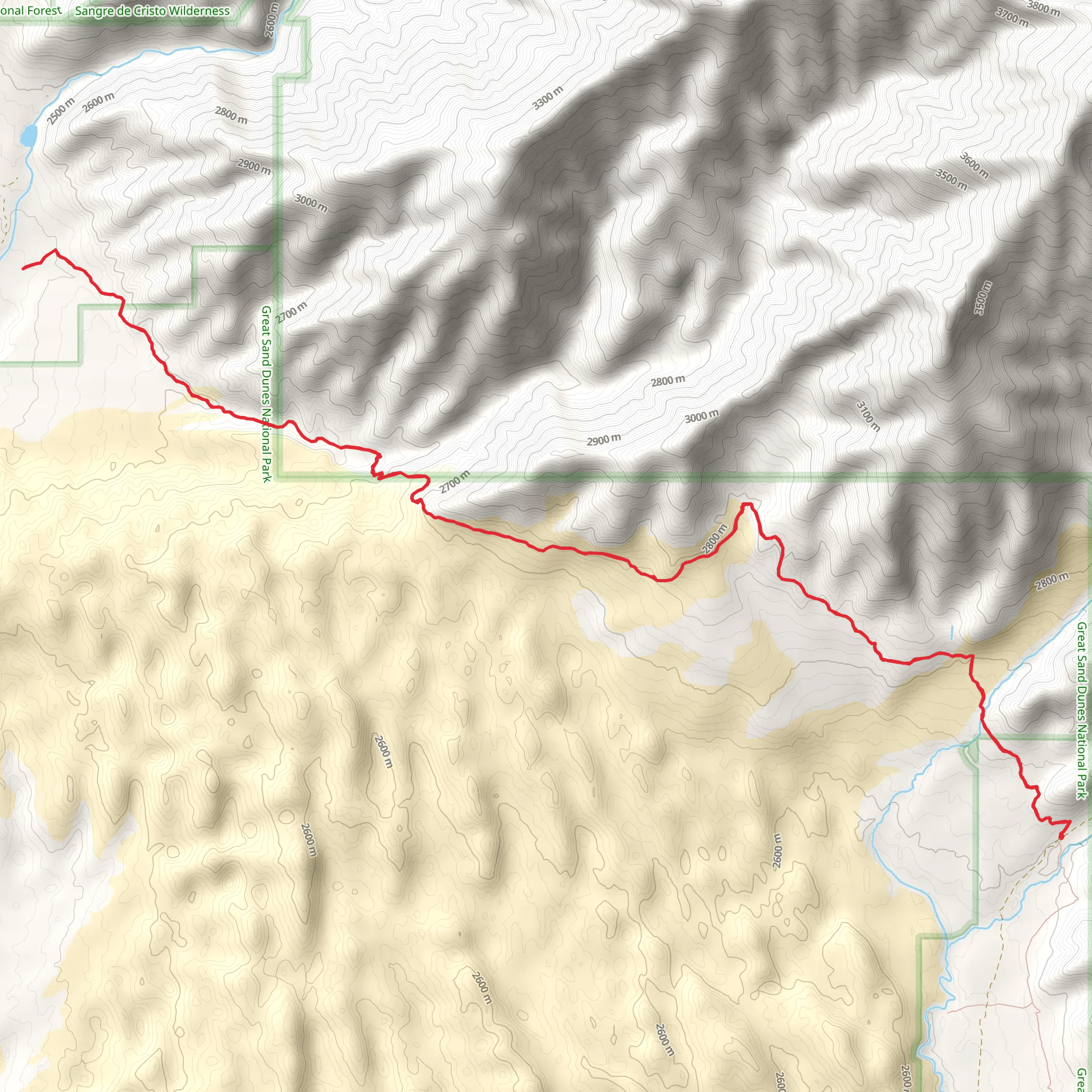 Cold Creek Unimproved Trail via Sand Ramp Trail mobile static map