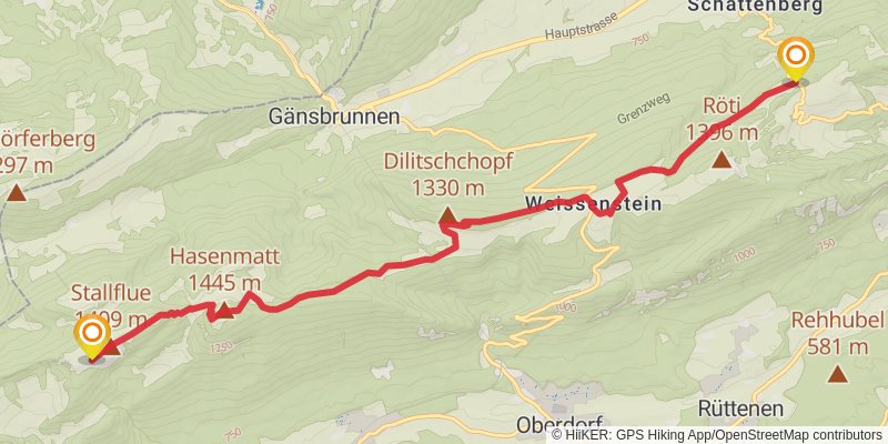 Jura Crest Trail stage 7 Map