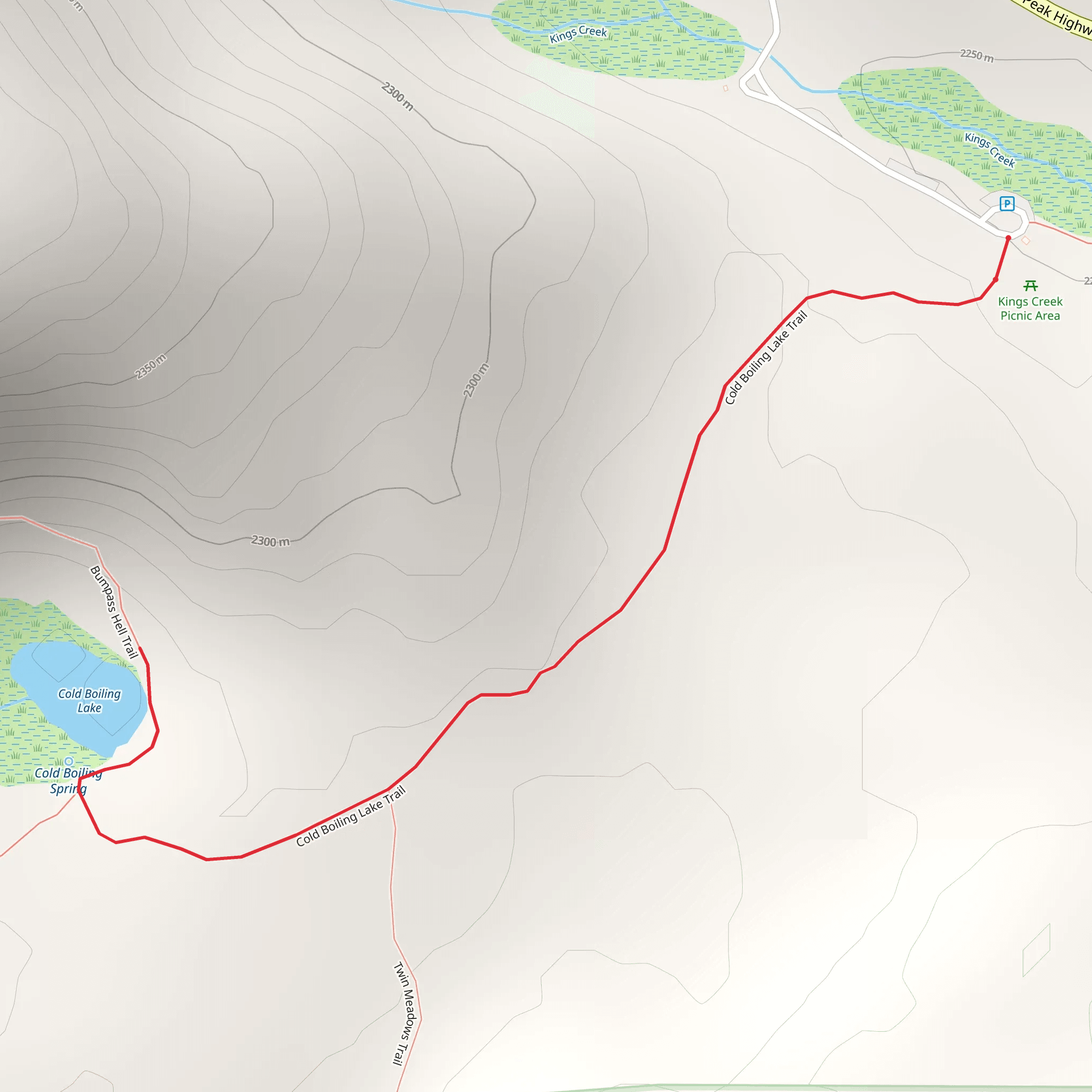 Cold Boiling Lake Trail mobile static map