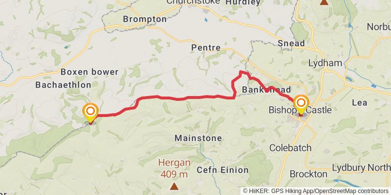 Bishop's Castle Ring Circular Walk stage 6 Map