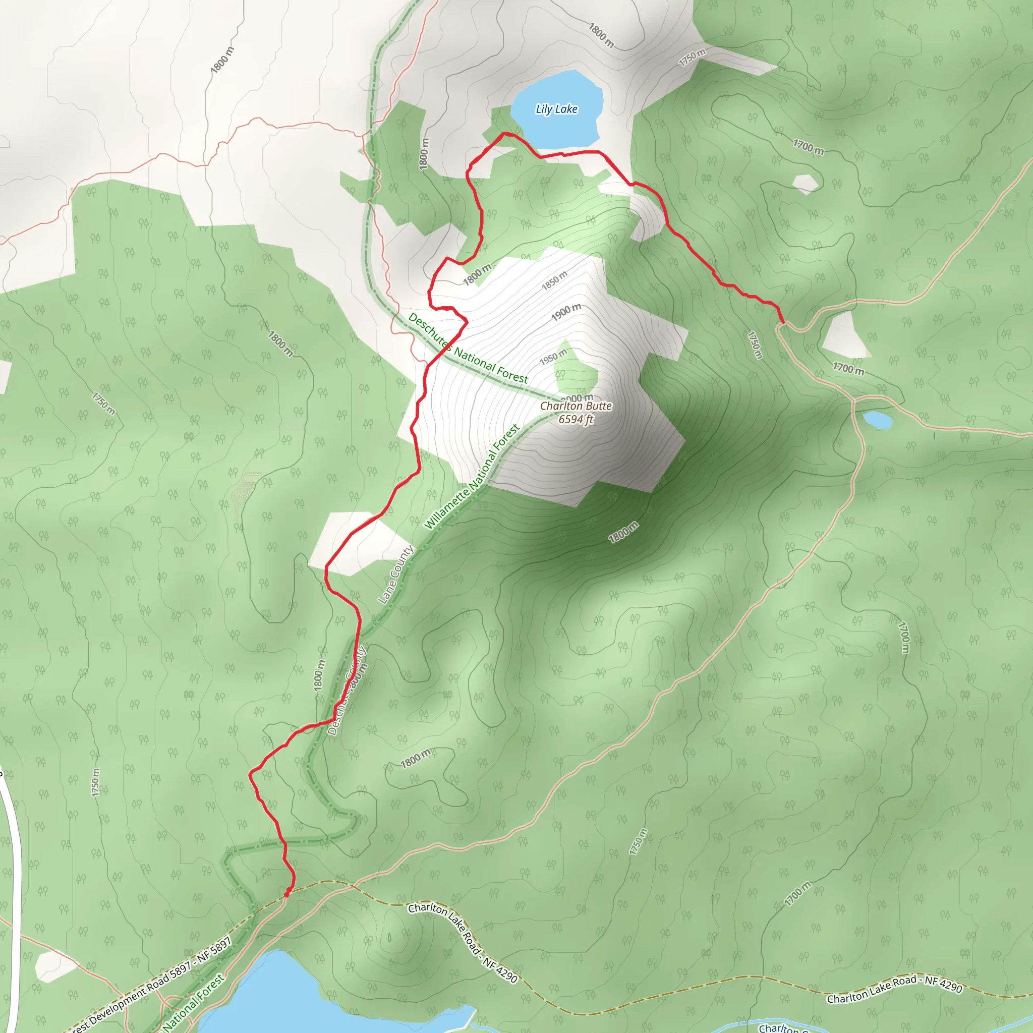 Lily Lake via PCT mobile static map