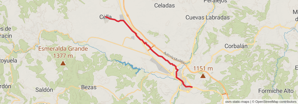 GR 160 Camino del Cid stage 15 Map
