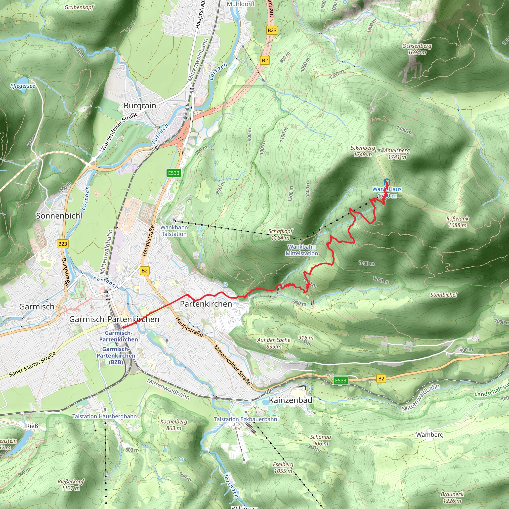 Wank-Haus Walk from Garmisch Partenkirchen mobile static map