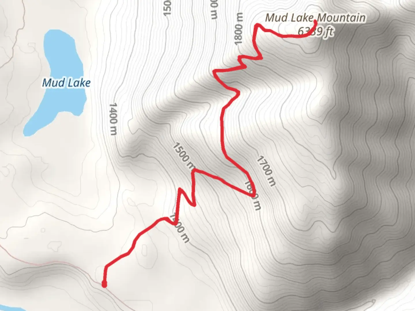 An image depicting the trail Mud Lake Mountain Trail and its surrounding area.