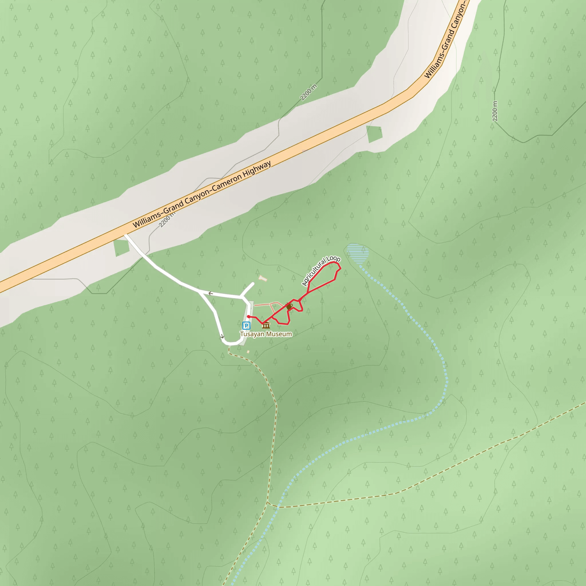 Tusayan Ruins and Agricultural Loop mobile static map