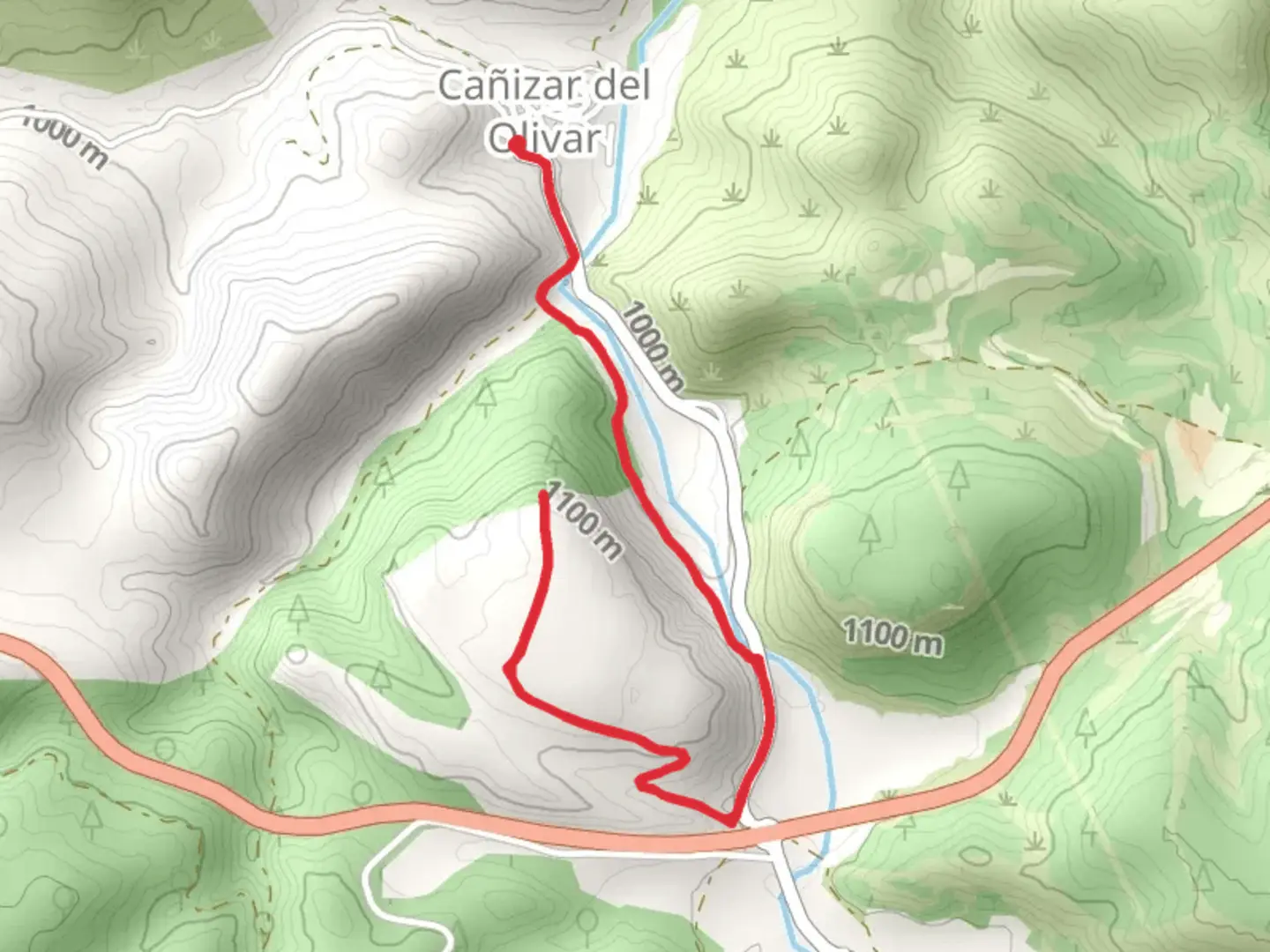 An image depicting the trail Cañizar del Olivar - Muela Quemada Viewpoint PR TE 112 and its surrounding area.