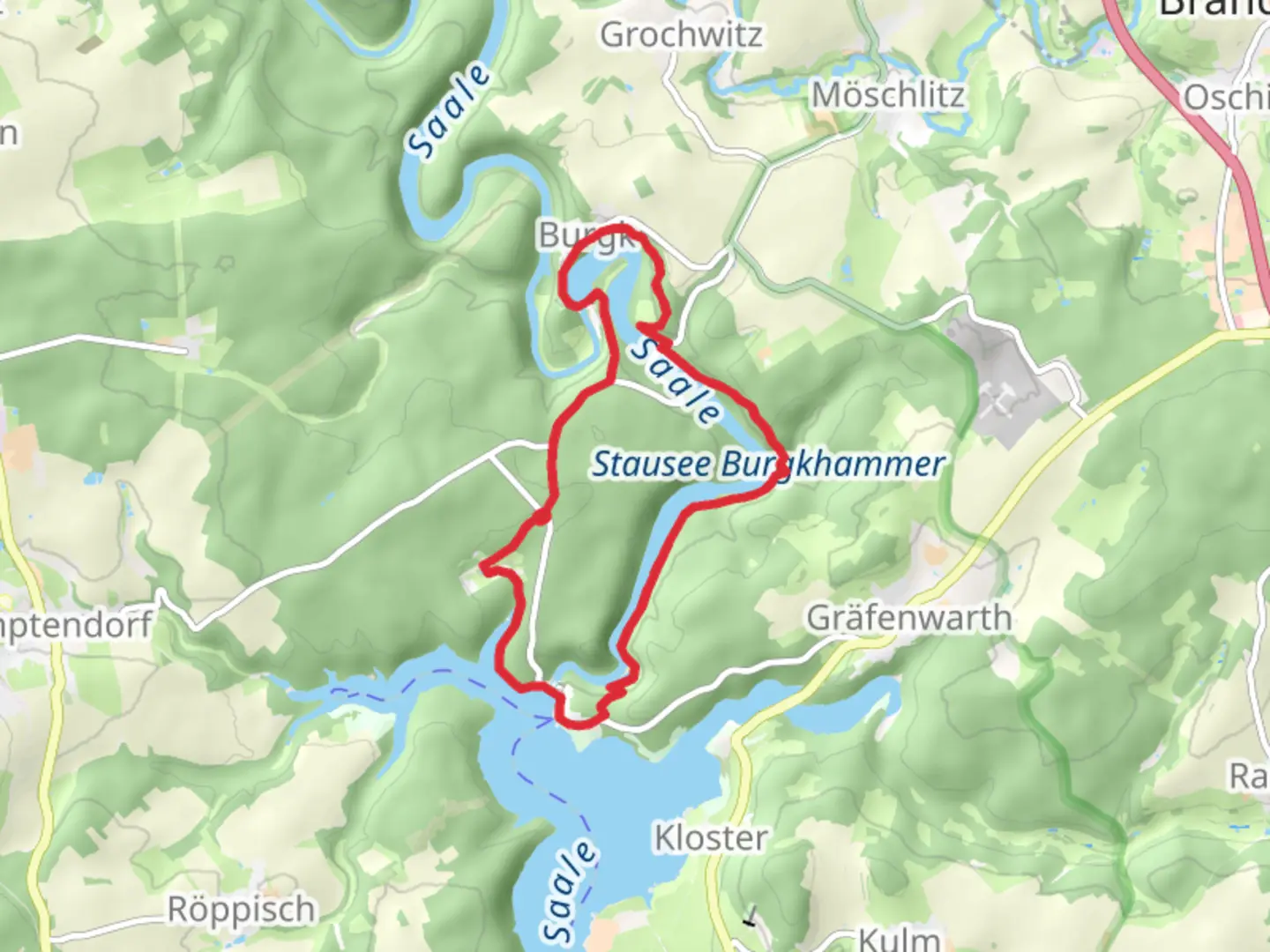 An image depicting the trail Saale Loop and its surrounding area.
