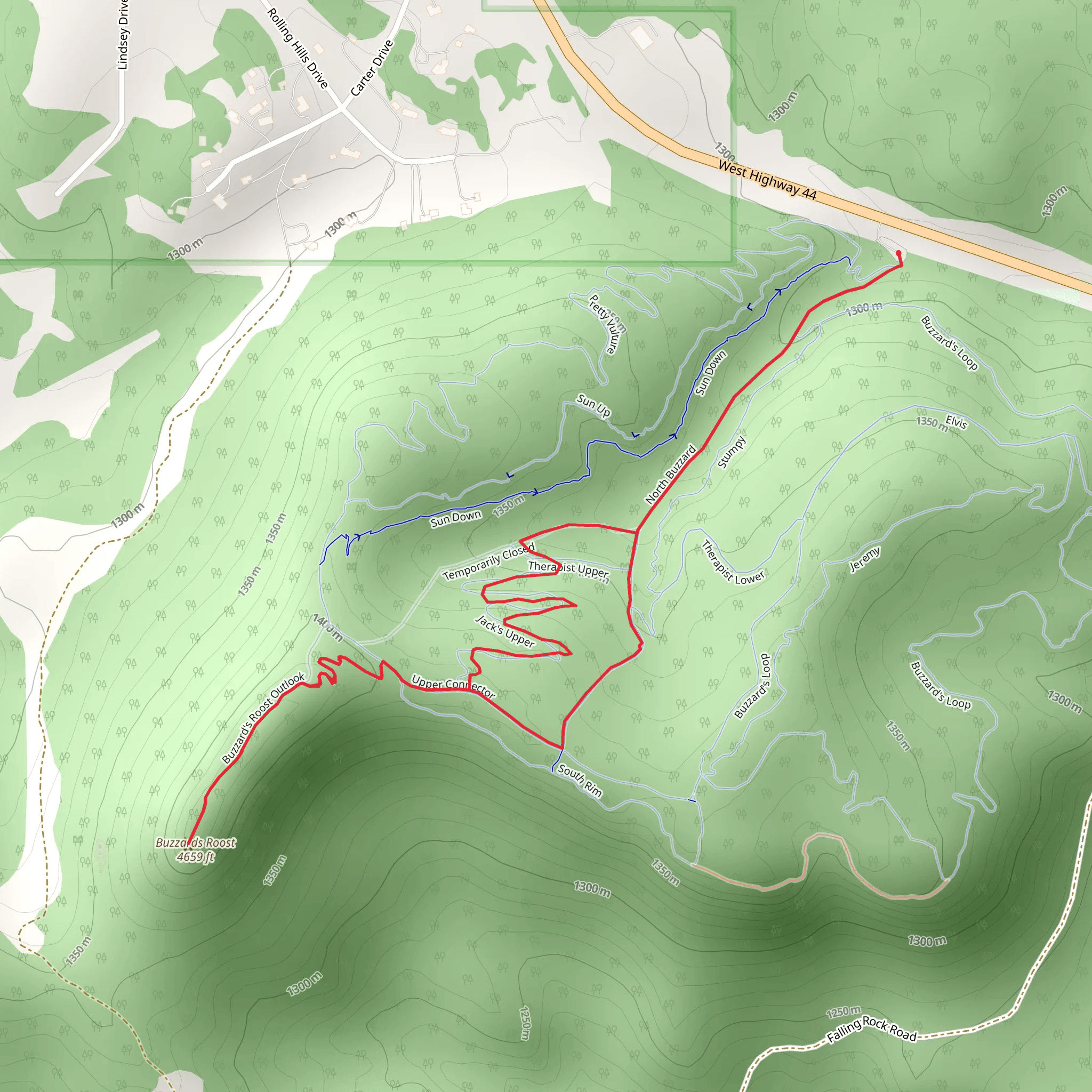 Buzzards Roost Loop mobile static map