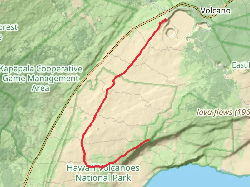 Ka'u Desert Trail mobile static map